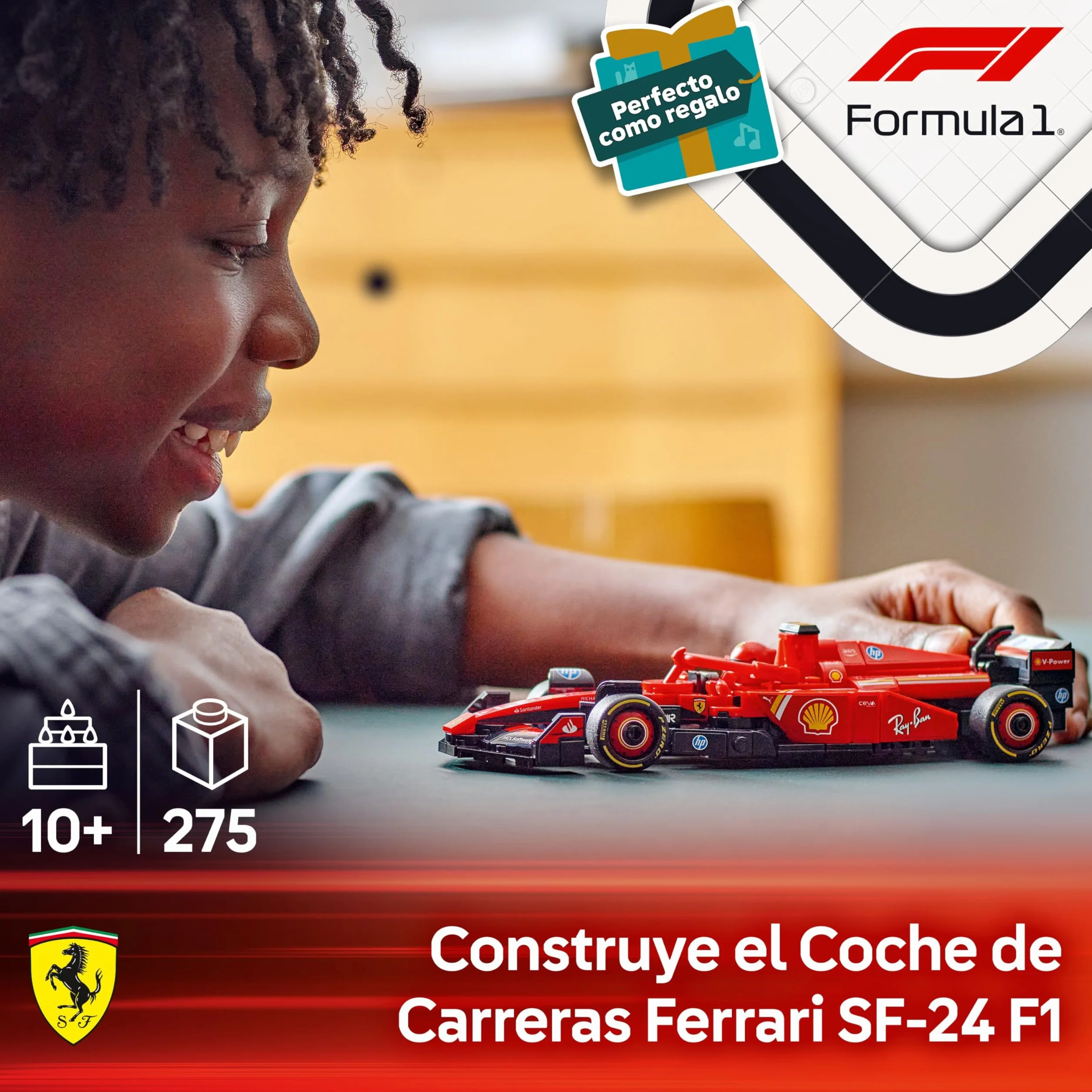 LEGO Speed Champions Coche de Carreras Ferrari SF-24 F1 de Juguete - Maqueta de Vehículo Rojo de Fórmula 1 y Minifigura de Piloto para Coleccionar - Regalo para Niños y Niñas de 10+ Años 77242