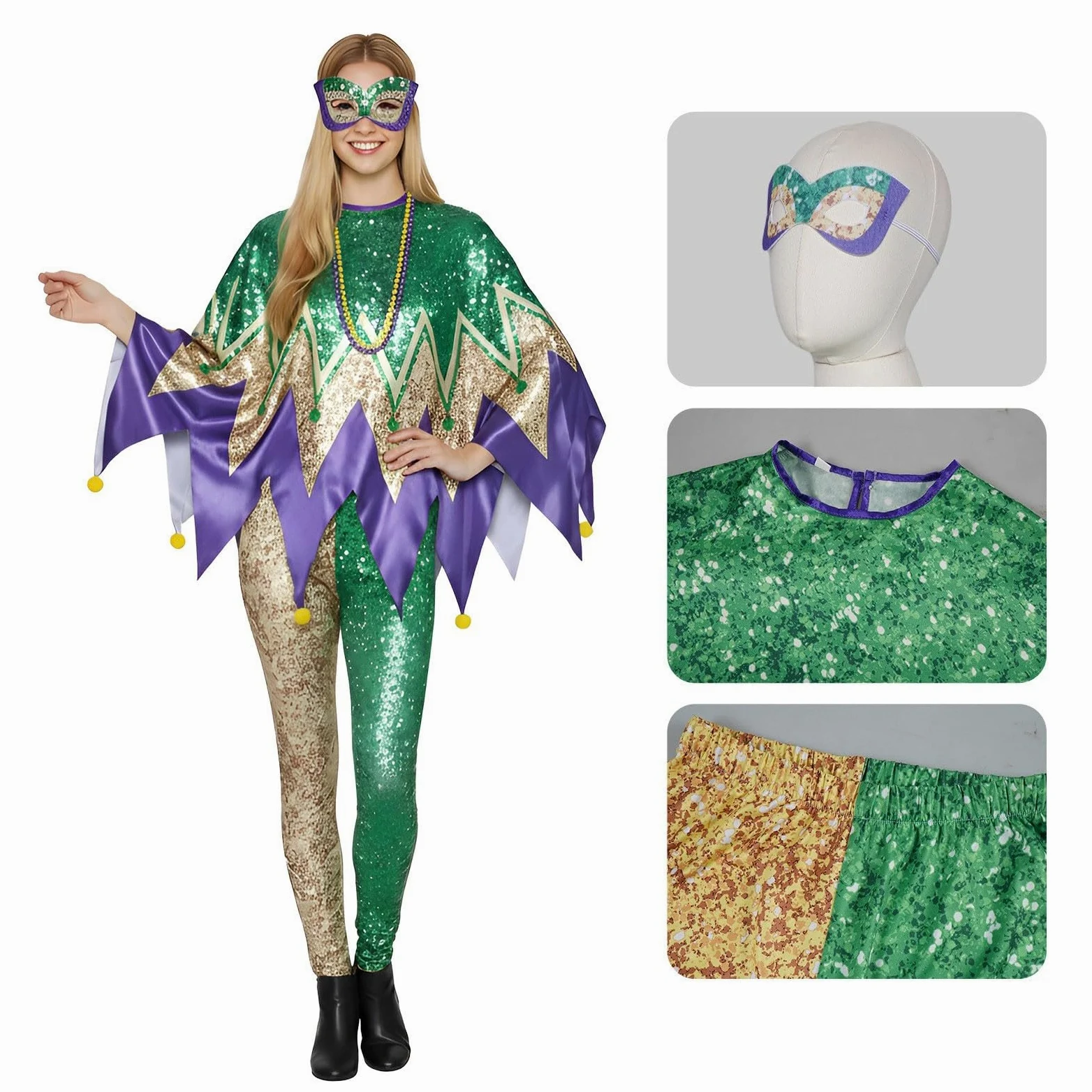 Generisch Exquisito disfraz de carnaval, traje de fiesta brasileño, vestido de escenario elegante estilo corral