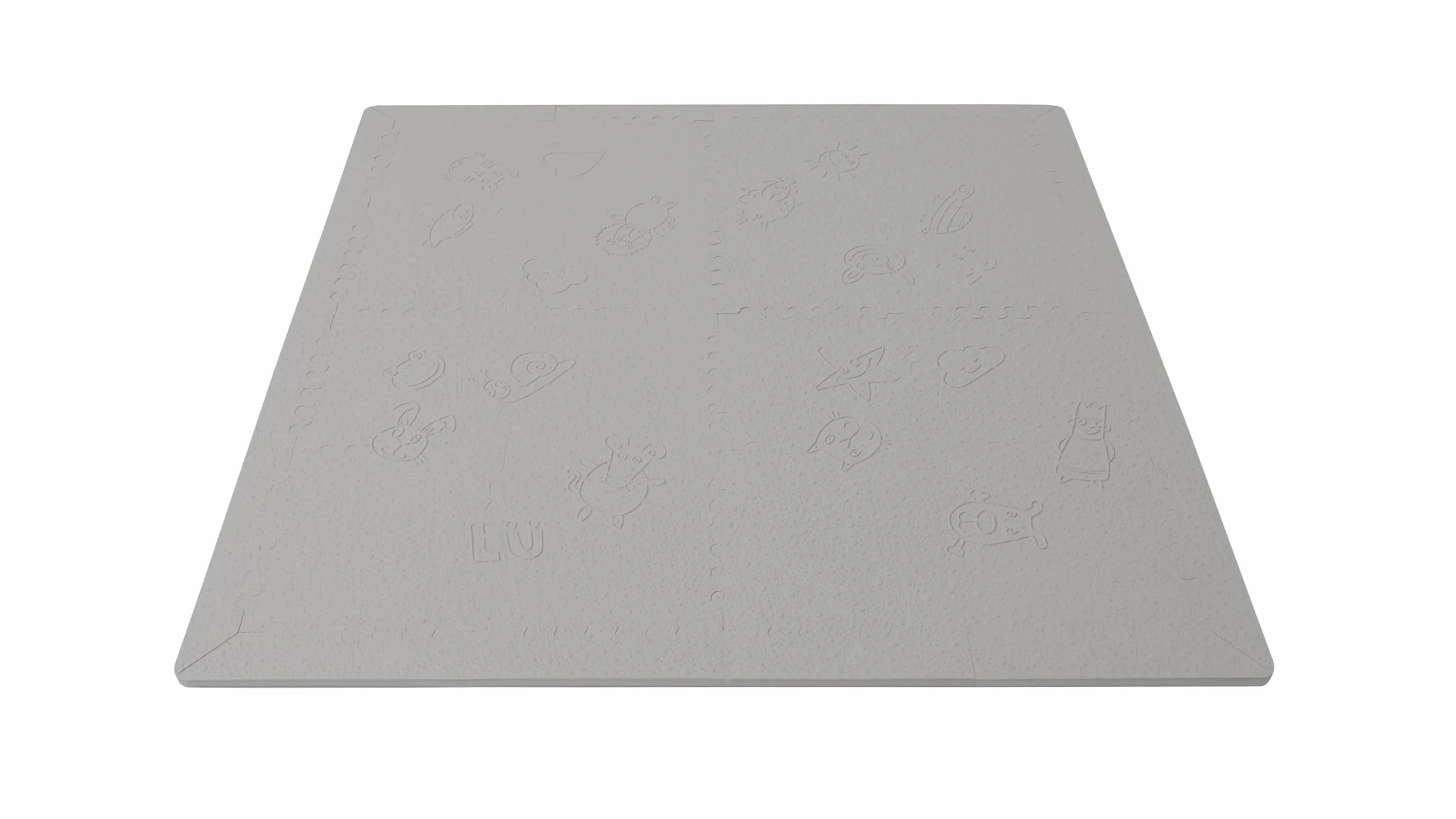 LuBabymats Mini - Alfombra puzzle de viaje para bebés, suelo extra acolchado de Foam (EVA). Medida: 110x110 cm. Color Gris