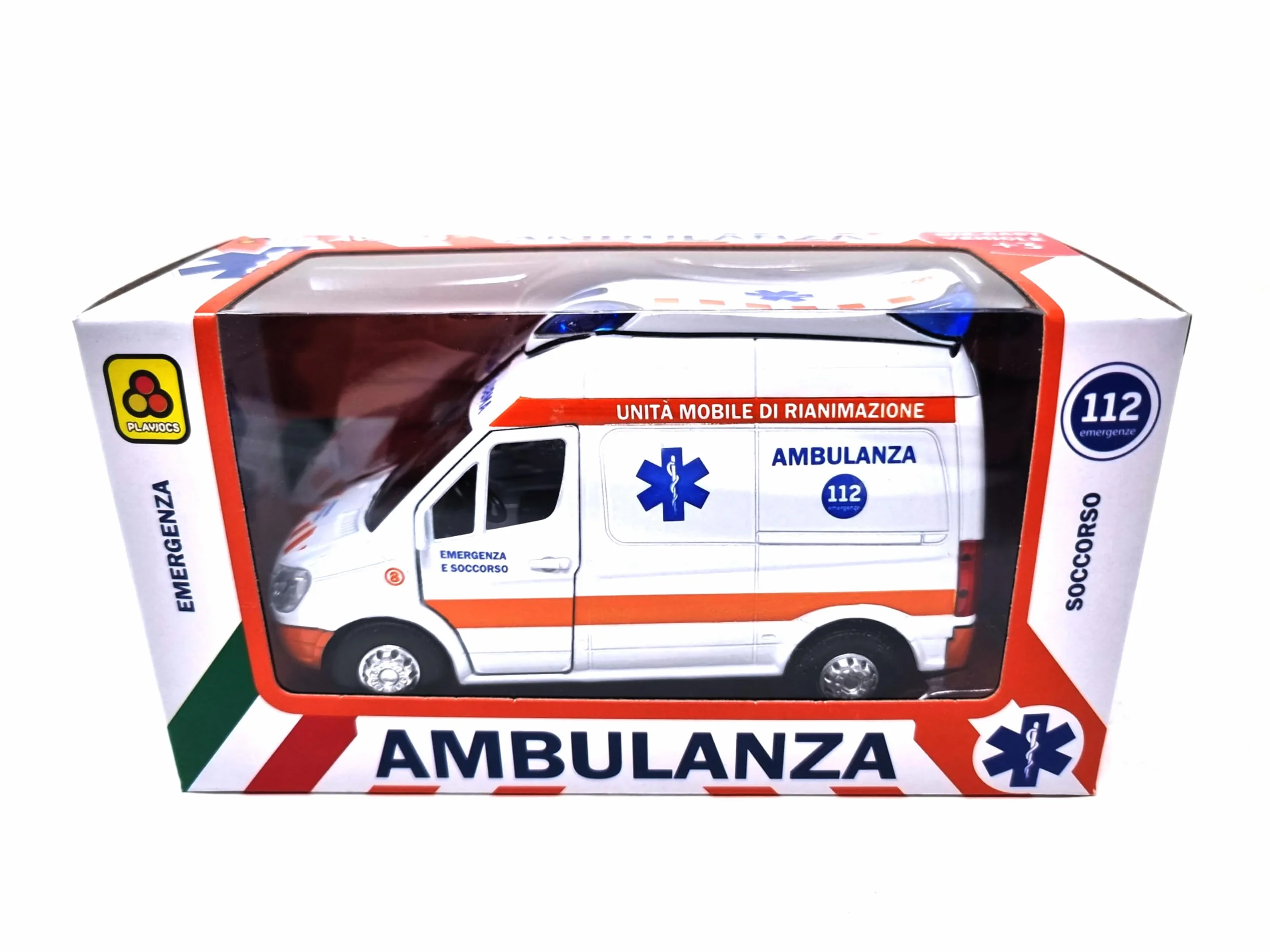 PLAYJOCS GT-8177 Ambulancia Italiana Coche metálico Juguete para niños y coleccionistas.