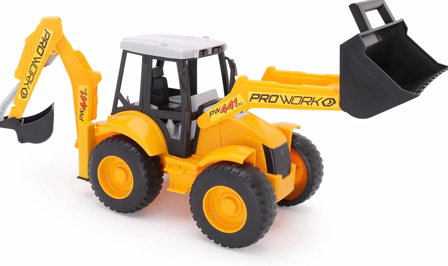 Toyland® 72cm (28") Juguete retroexcavadora Grande – Camión Excavadora de construcción con Cargador Frontal móvil y Brazo de Excavadora Trasero – niños Mayores de 3 años