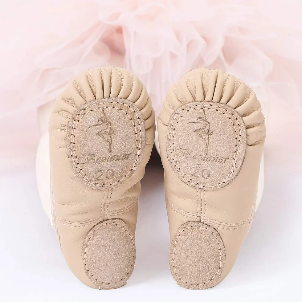 Zapatillas de Danza Cuero Media Punta Ballet para Niña Mujer
