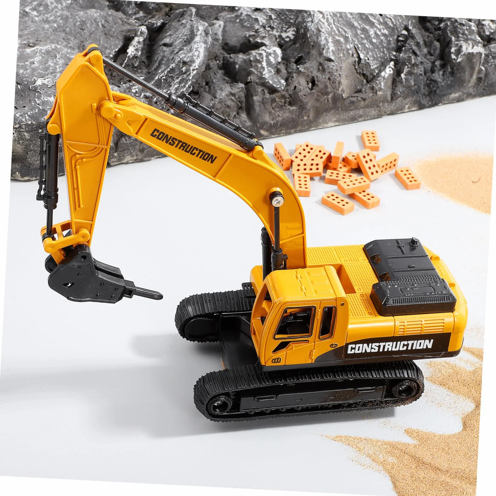 BESTonZON 1Juego Excavadora Plástica Juguete Educativo de Vehículo de Construcción para Desarrollo Infantil y Coordinación