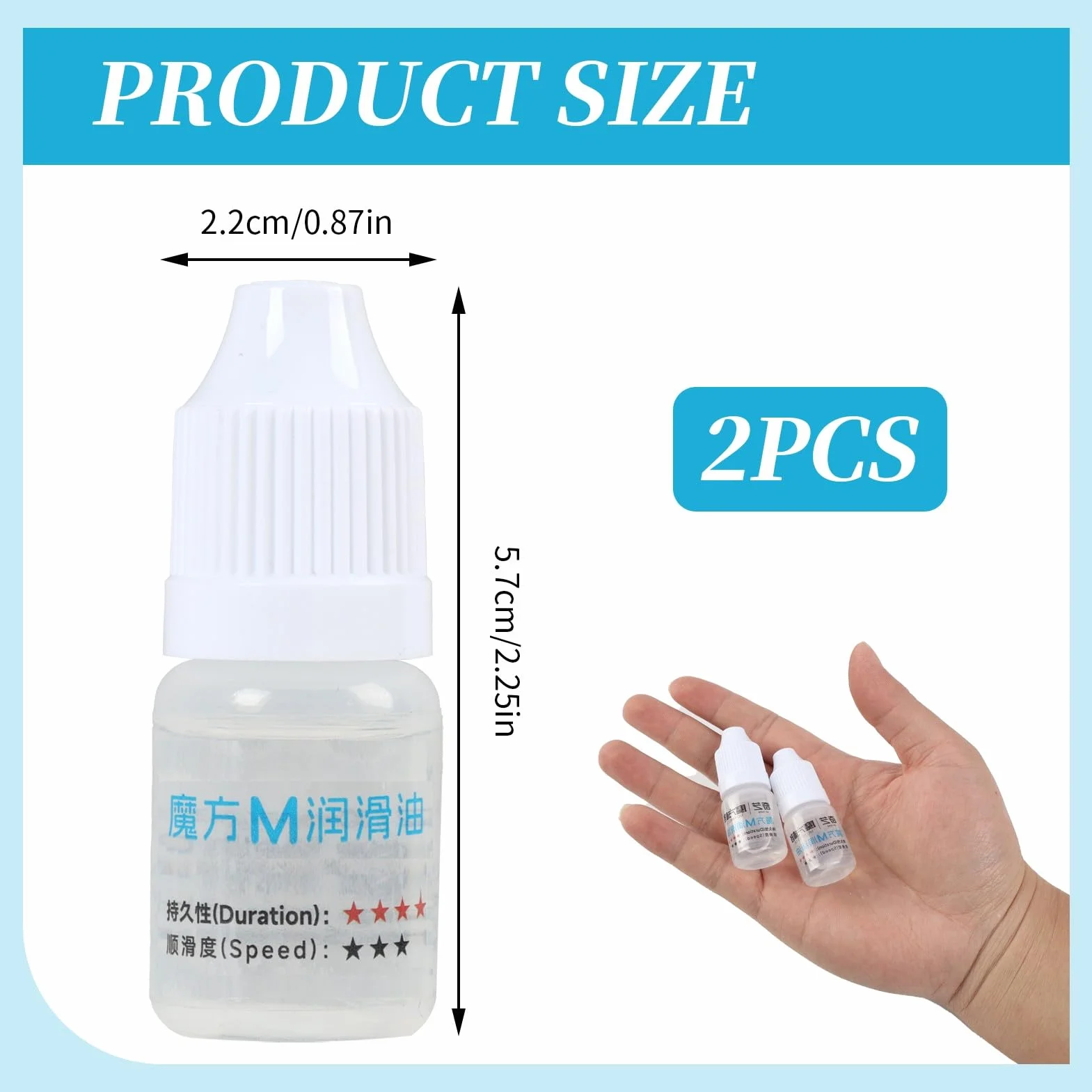 2 piezas de aceite de silicona para Magic Cube, 3 ml de unción de velocidad de cubo de Speed Cube Oil Magic Cube Accesorios, Aceite de silicona transparente lubricante para Magic Cube, para mejorar la