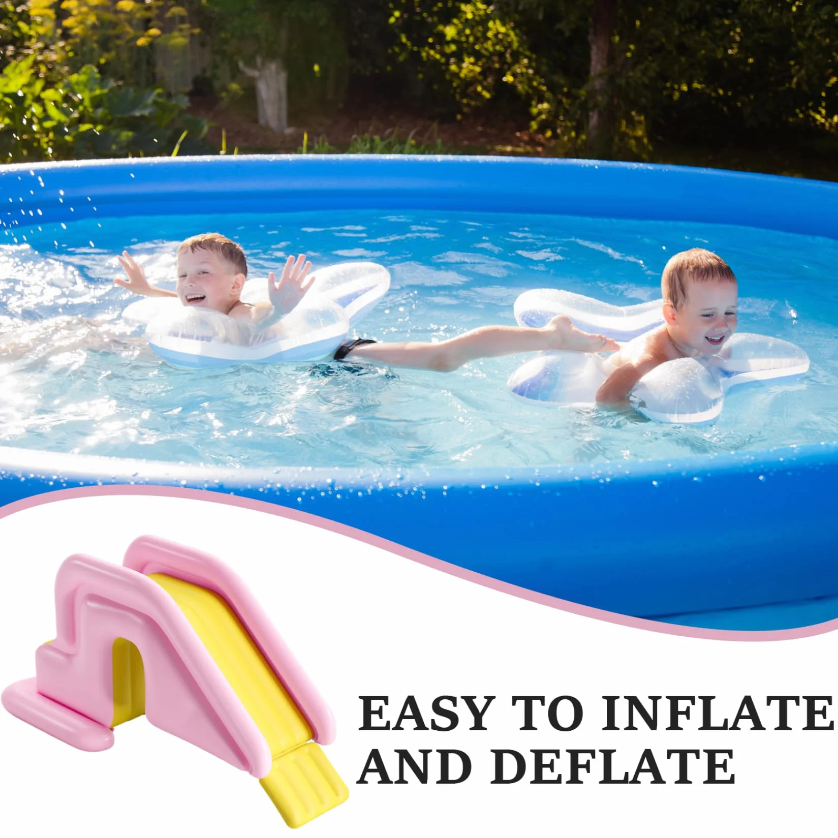 Diapositivas de Piscina Inflable, tobogán de Piscina PVC de 78.7x33.5x31.5 Pulgadas, para el Agua Ancha para Exteriores, Interiores, Patio Trasero, Estilo-2, toboganes de Agua