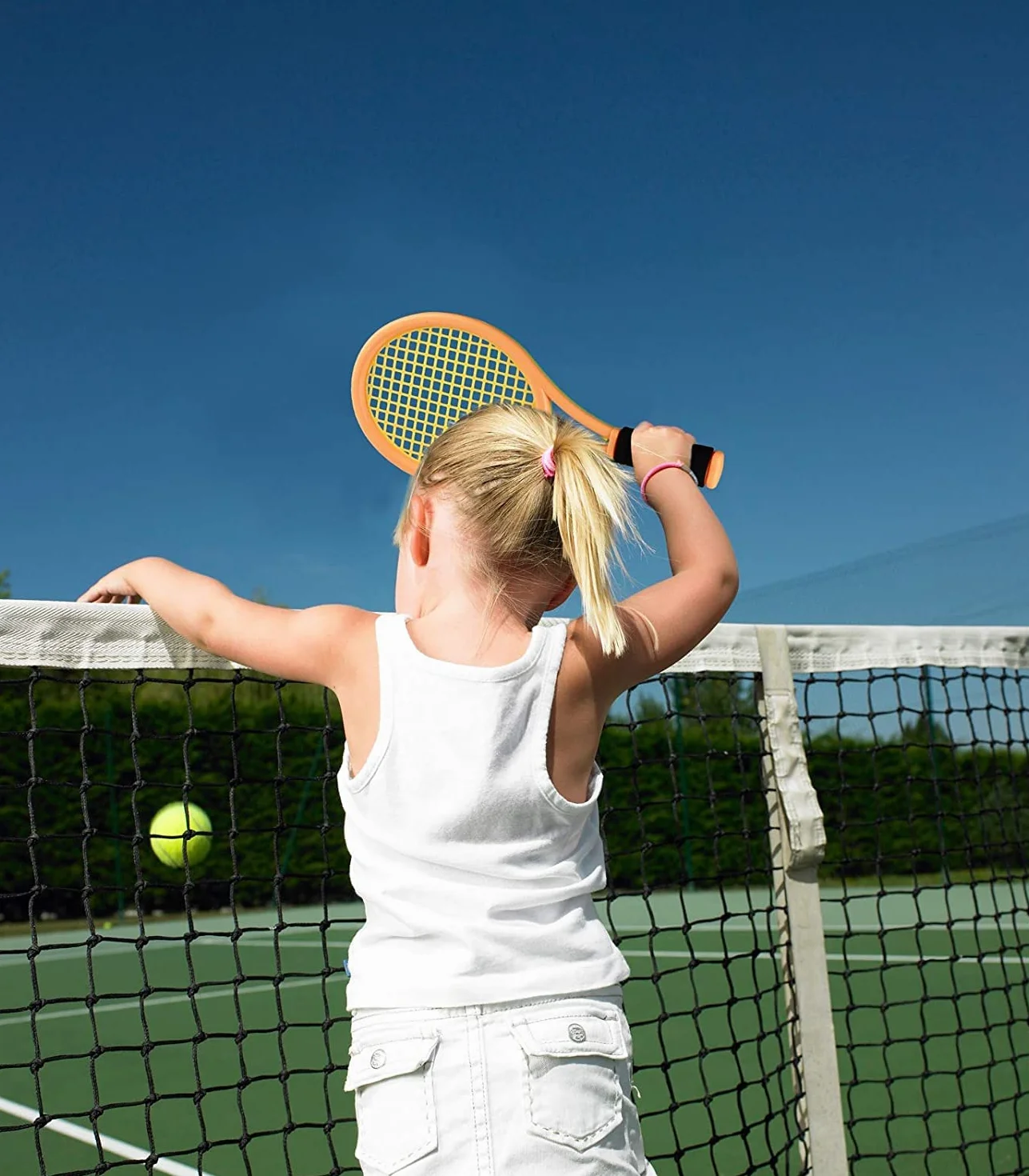 Juego de Raquetas de Tenis para niños, de 17 Pulgadas, con 4 Pelotas Suaves y 6 Volantes de bádminton para niños pequeños, Deportes en Interiores y Exteriores