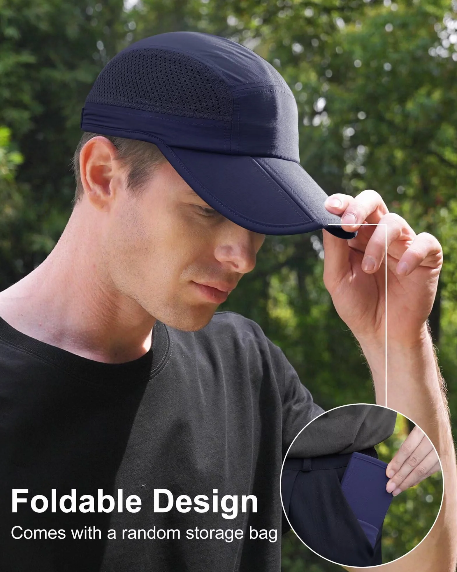 Folding Outdoor Hat UPF 50+ Sun Protection Mesh Sport Hat