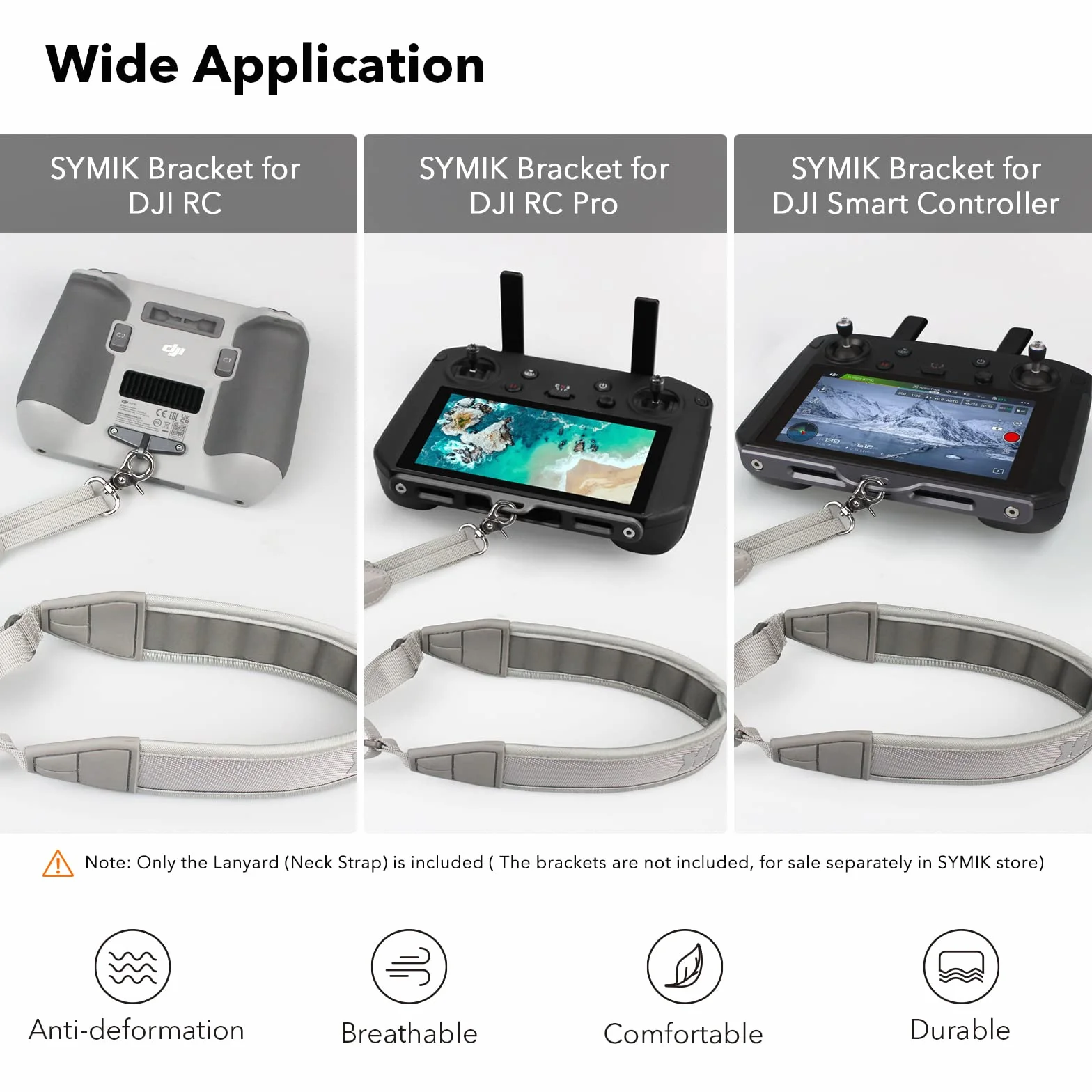SYMIK Cordón de control remoto para DJI FPV/Avata/Avata 2, Phantom 4/3, Inspire Remote Controller 3/2, soporte, correa ajustable para el cuello/correa para el hombro con cómodo acolchado de EVA
