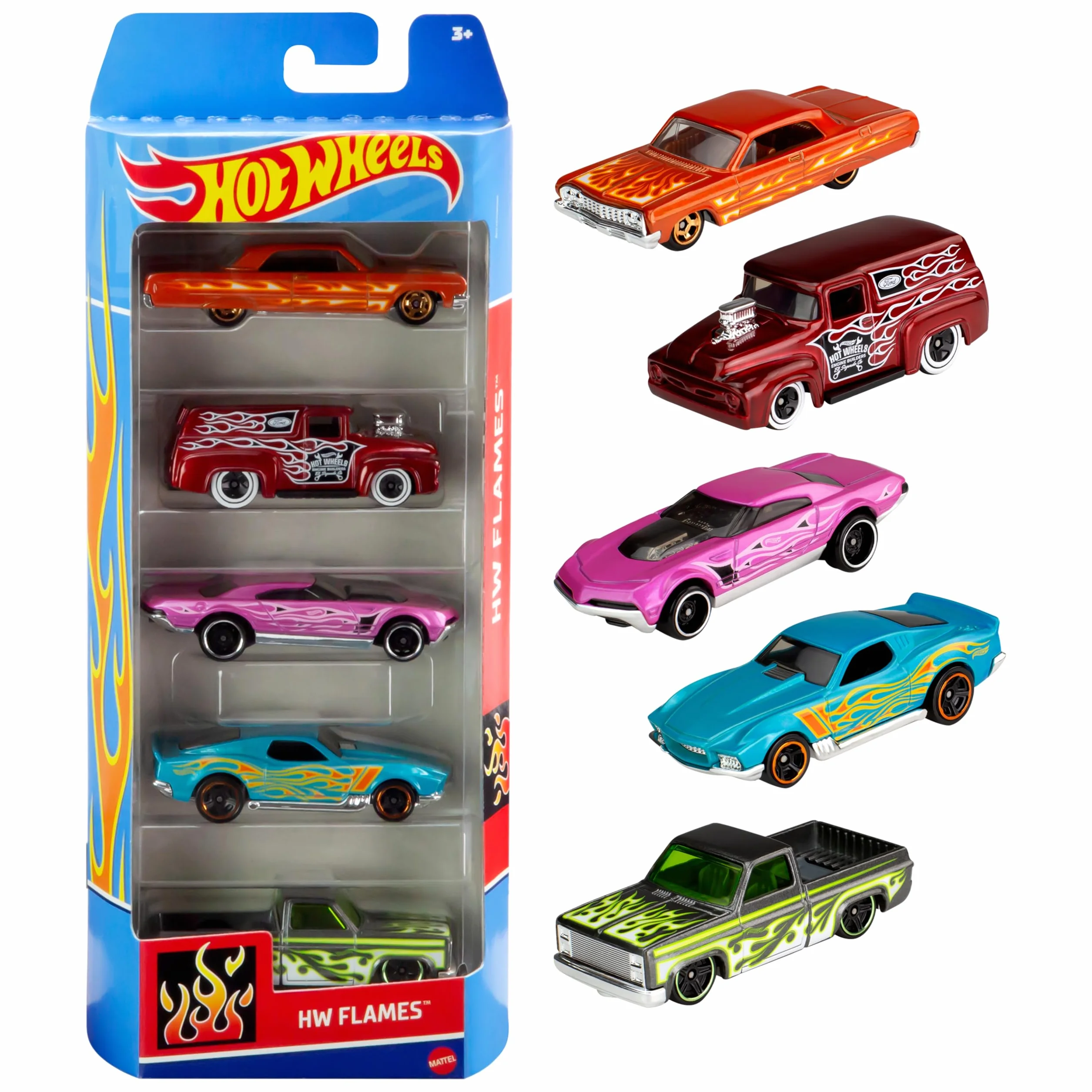 Hot Wheels - Paquete de 5 autos a escala 1:64, regalo para coleccionistas y niños a partir de 3 años (los estilos pueden variar), 01806