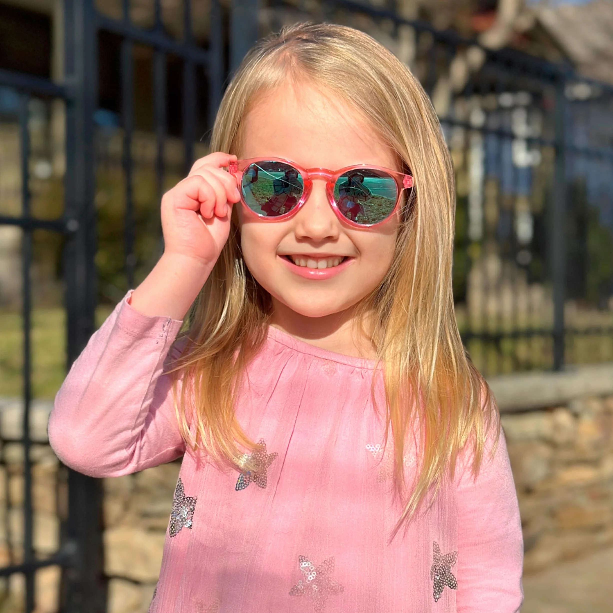 Kiddus Gafas de Sol Niña 4-7 Años Polarizadas UV400 CAT3 TR90 Flexible Sin BPA Cuerda Ajustable Protección UVA UVB ISO CE