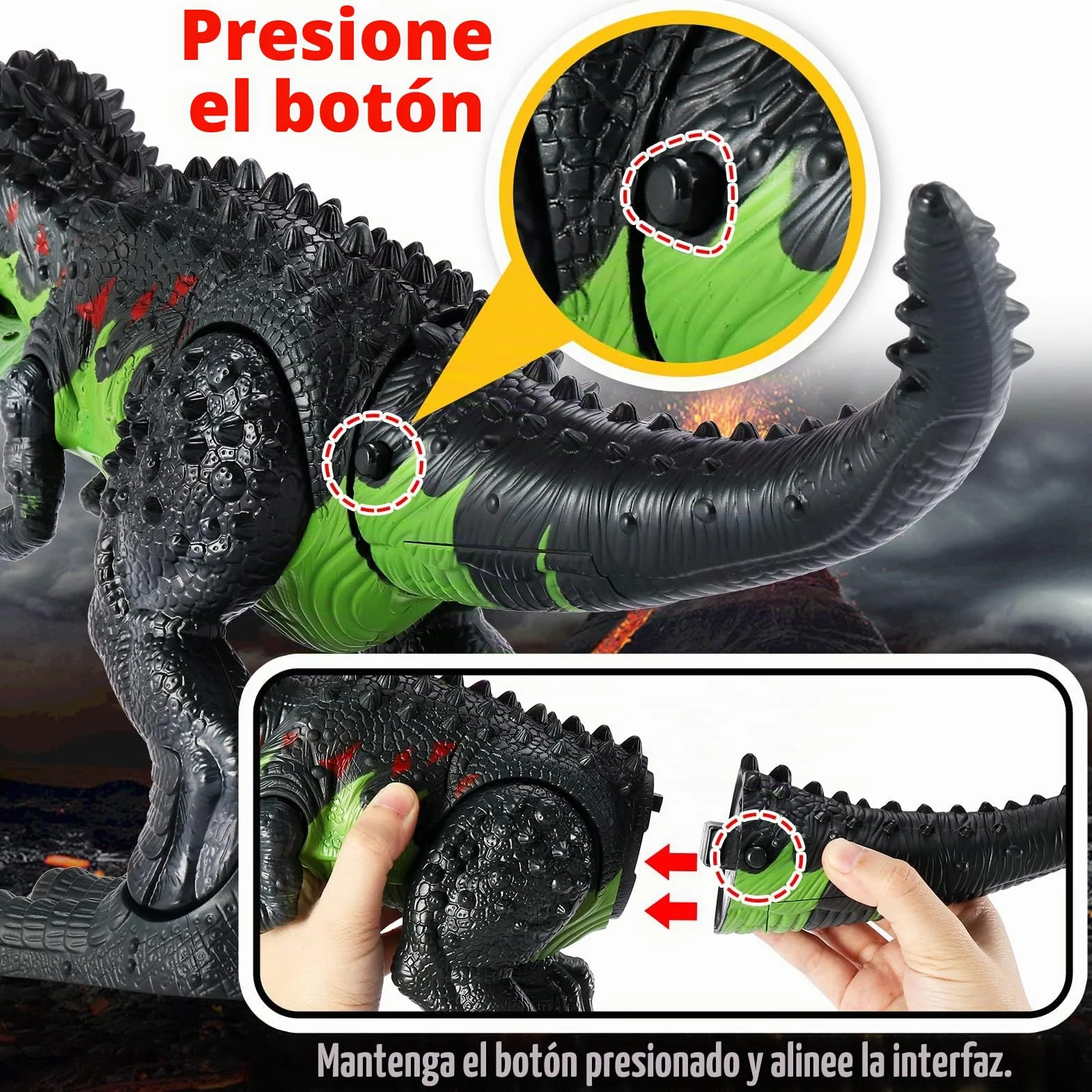 TOEY PLAY Dinosaurio Juguete Grande, Realistas Tiranosaurio Rex, Eléctrico Dinosaurios Juguetes con Sonido, Camina, Plástico Dino Figuras Regalos para Niños Niñas 3 Años (47 cm)