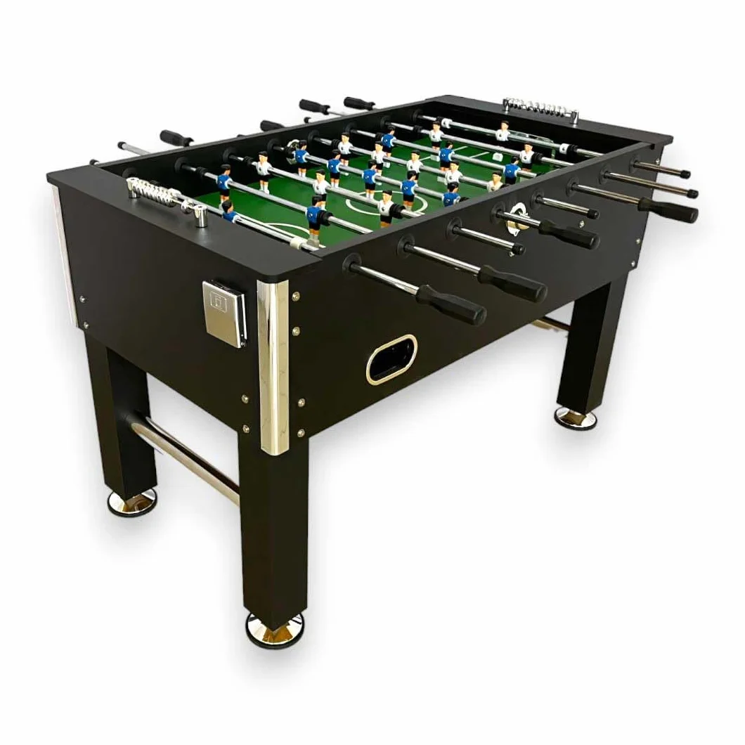 Mesa FUTBOLIN Madera Color Negro Modelo Top Class Robusto Y Resistente 60 kg Medidas REGLAMENTARIAS: Largo 140 cm x Ancho 88
