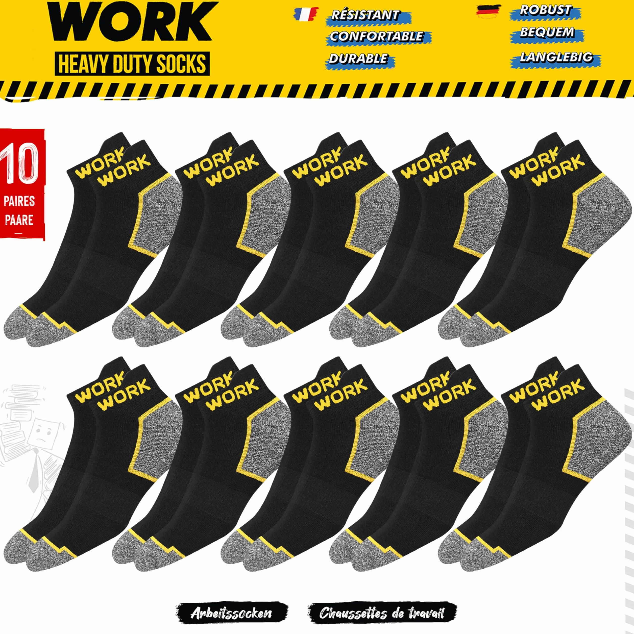 SOXCO Calcetines Tobilleros Hombre Trabajo Cortos 10 Pares