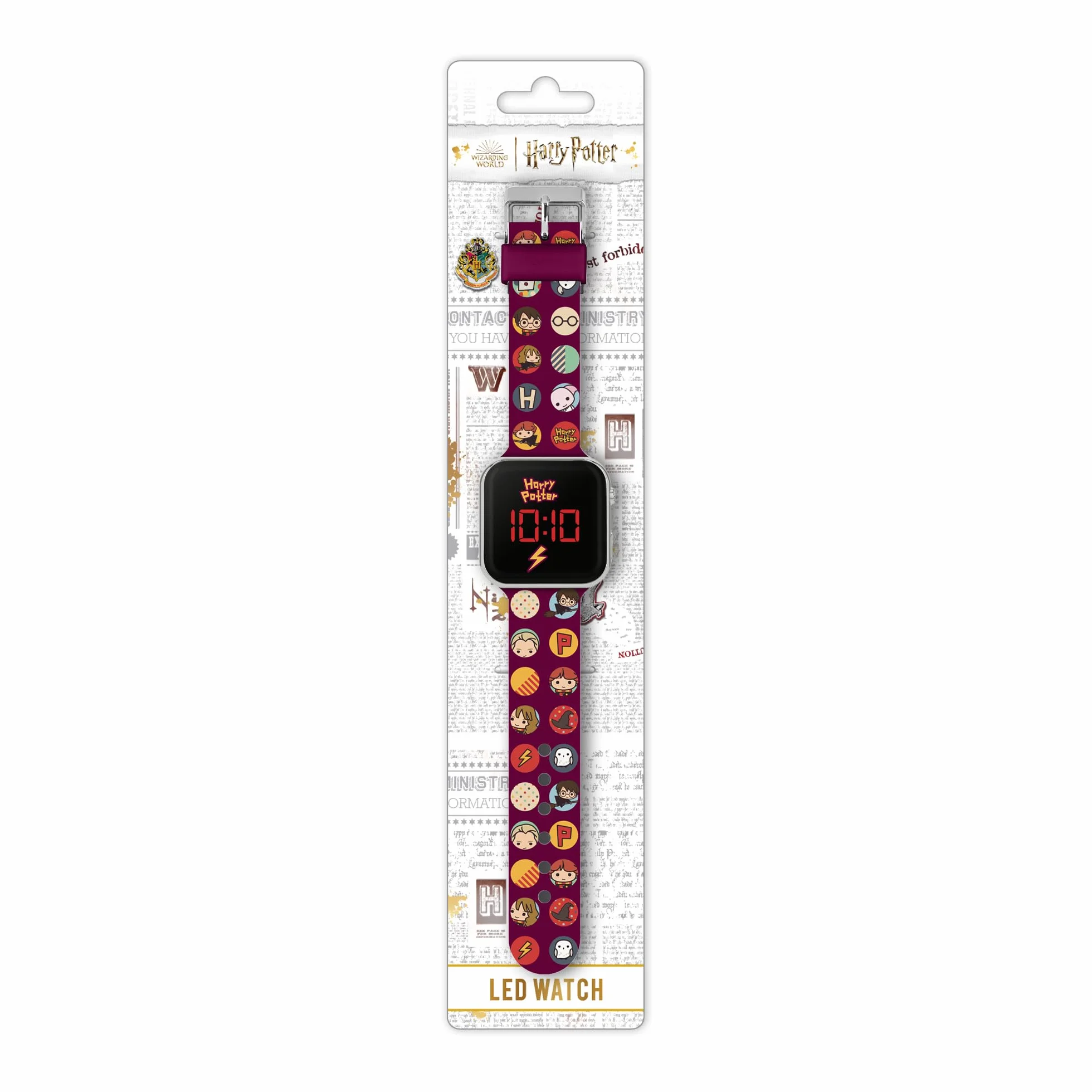 Accutime Harry Potter Reloj LED Digital para niños Correa de Silicona roja HP4155