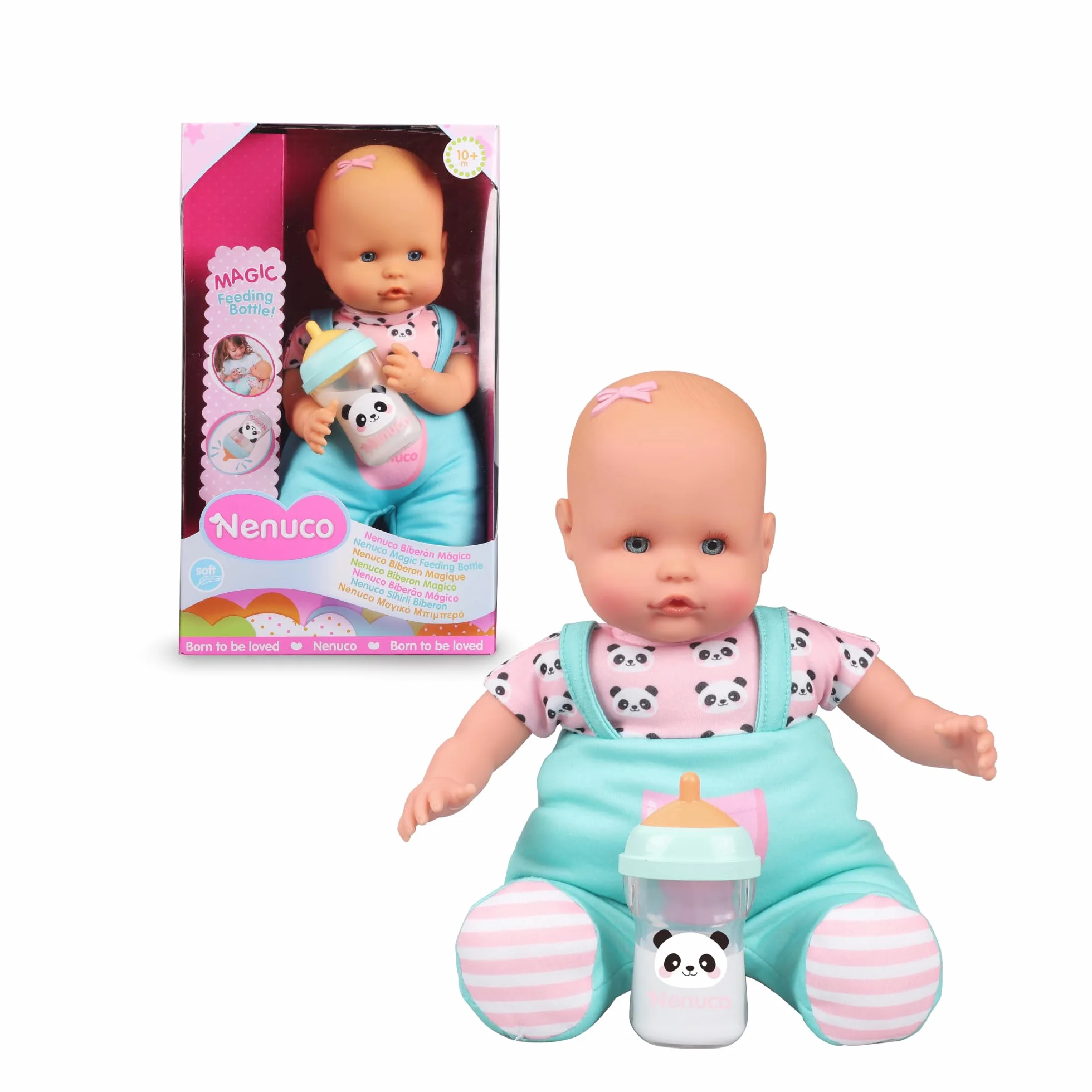 NENUCO - Biberón Mágico, Muñeco bebé blandito, el líquido del biberón desaparece Cuando el bebé se lo Haya Terminado. para niños y niñas a Partir de 10 Meses, (Famosa NFN86000)