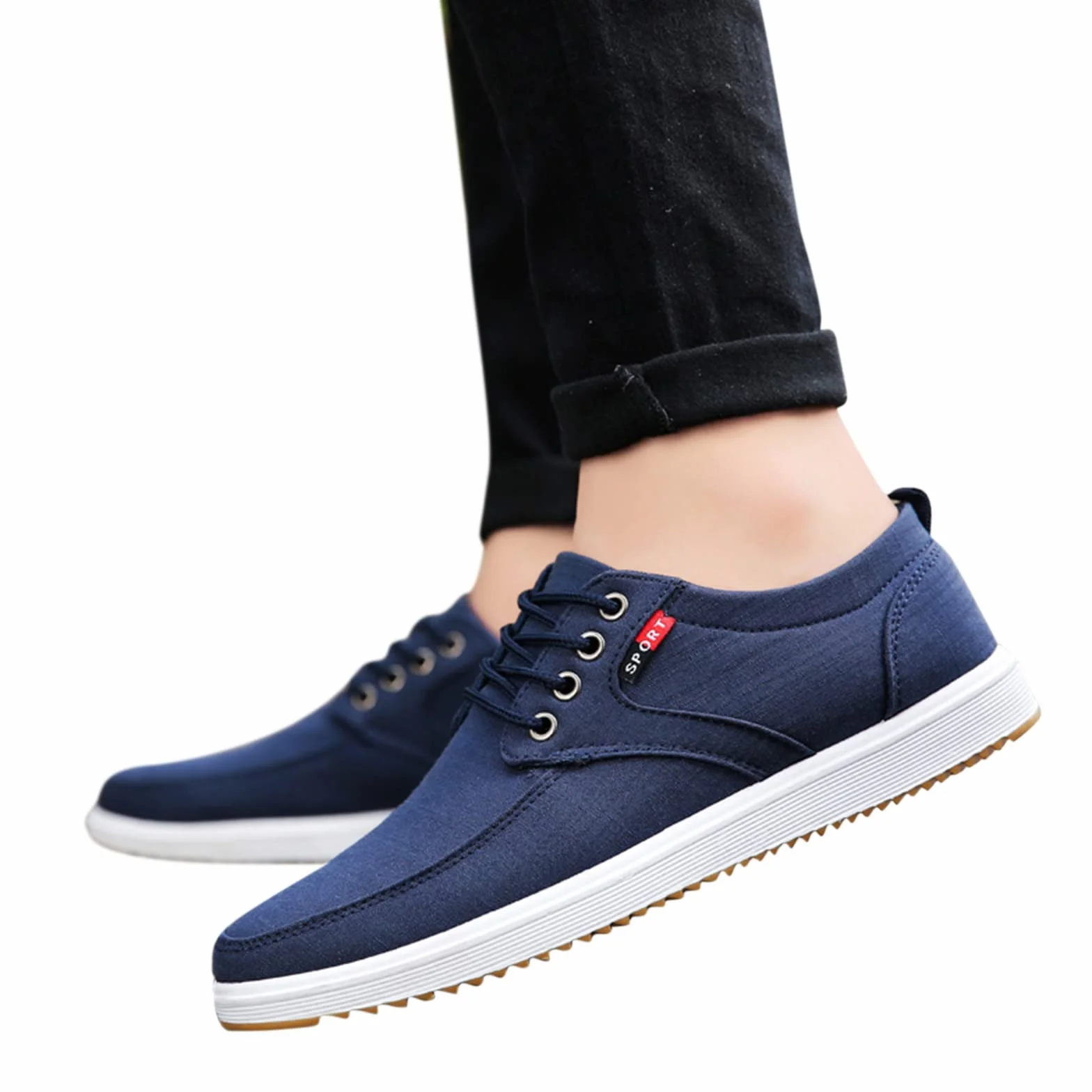 Zapatillas de lona para hombre, clásicas, sin cordones, ligeras