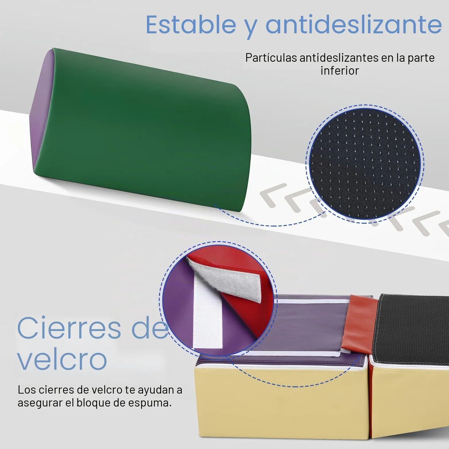 Wilwolfer Juego de 5 Bloques de Espuma para Niños: Cuero PU Bloques Psicomotricidad Infantil - Set de Escalada Suave Ligero para Interior Infantil Juego de Trepar y Gatear Regalo para Bebés(Clásico)