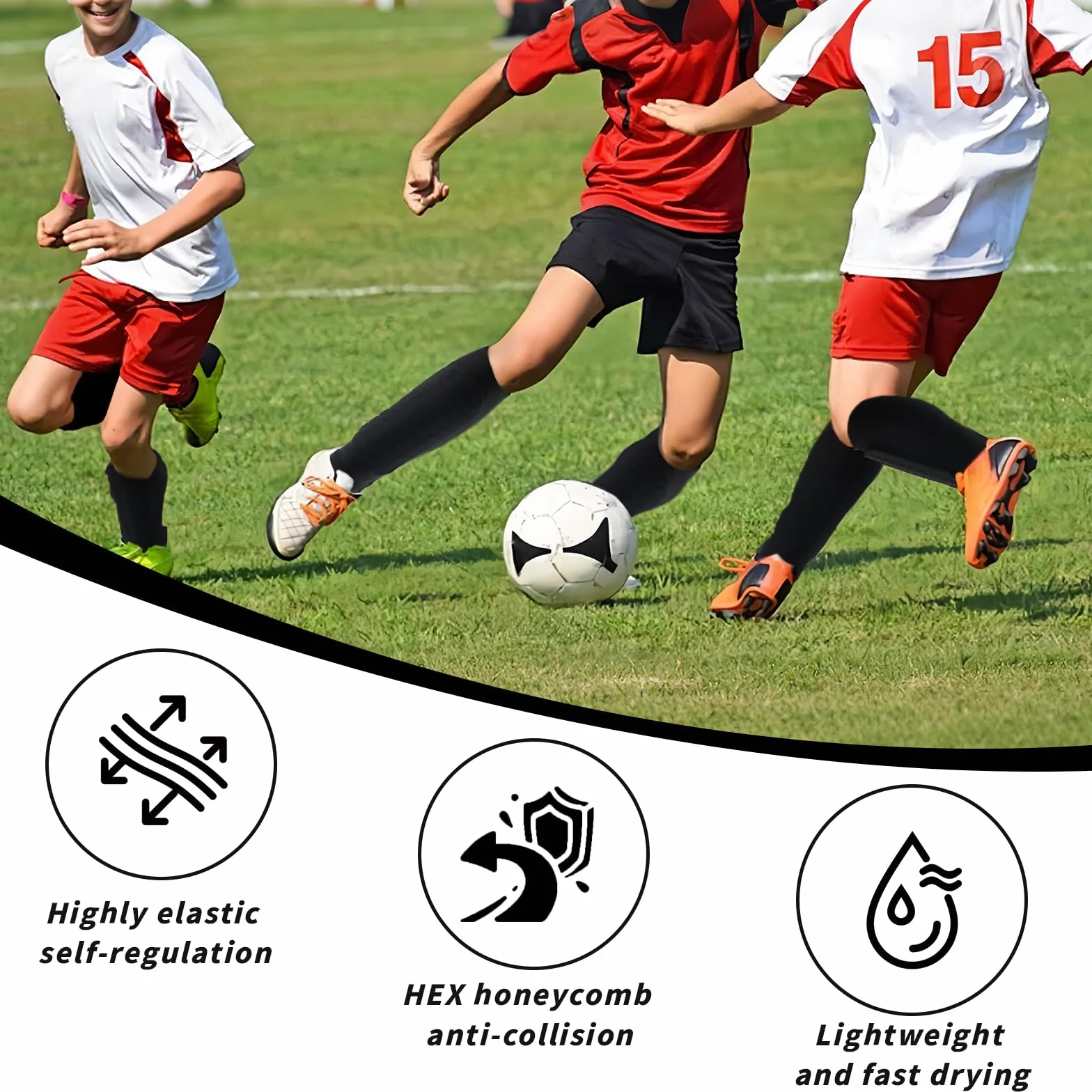 Espinilleras Fútbol Niño Transpirables Antigolpes para Niños y Niñas