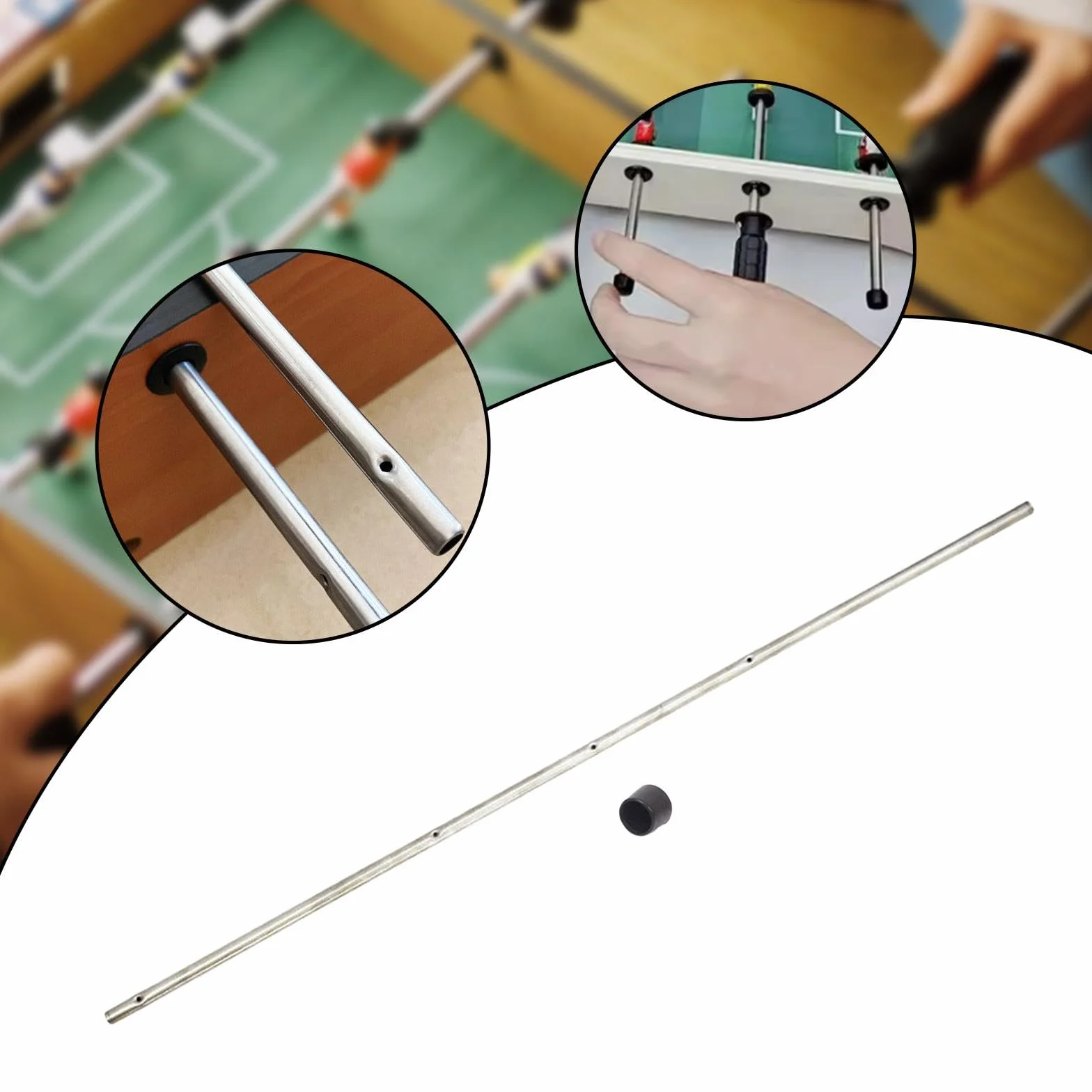 KESOTO Varilla de Mesa de futbolín, Poste de futbolín para Mesa de Escritorio para Juegos de Familiares, Varilla de Acero de 8 mm x 52,5 cm