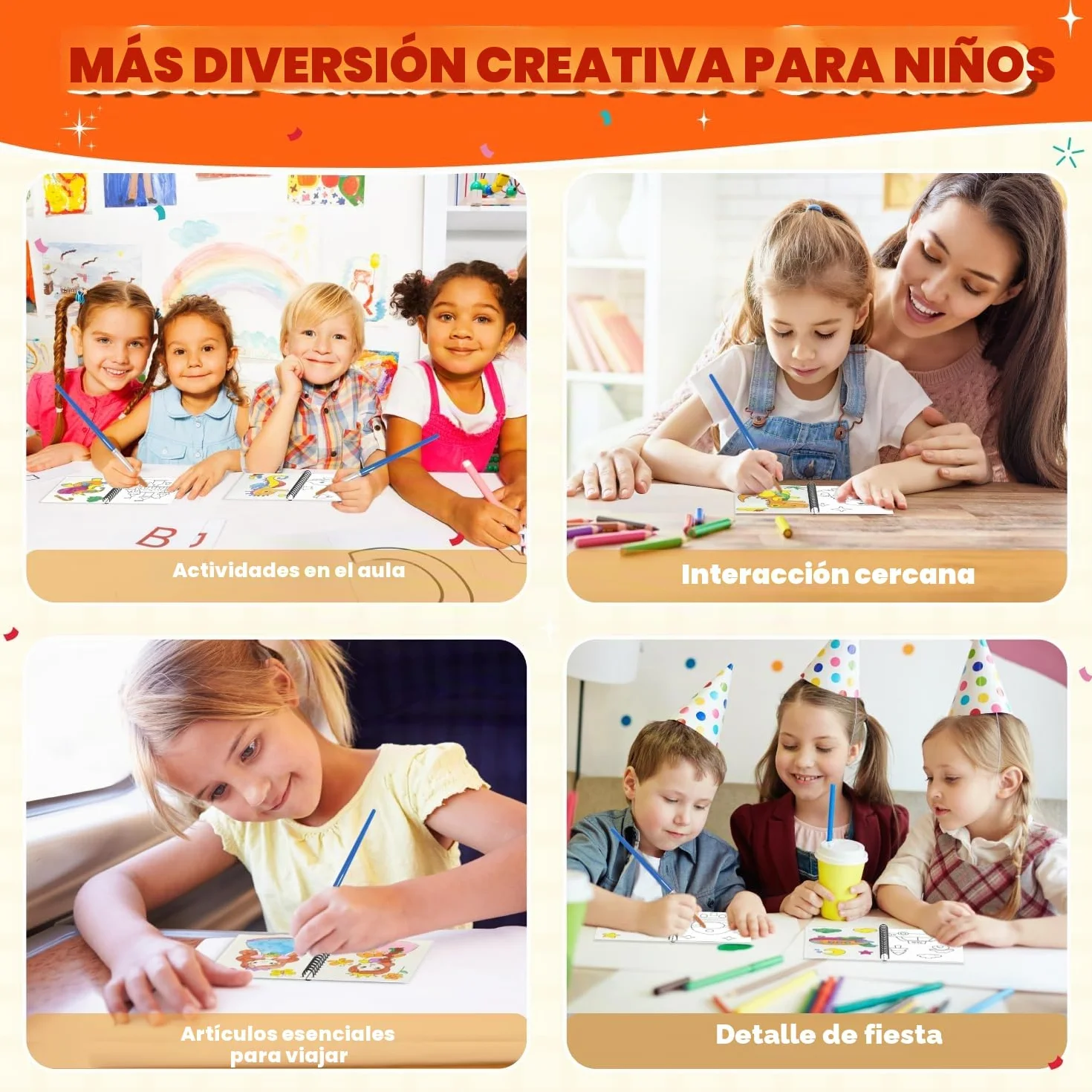 ZMLM Libros de Colorear con Agua para Detalles Cumpleaños niños, Regalos Cumpleaños Colegio invitados Juguetes, Livros de colorir infantis Manualidades Niños para 3 a 9 Años(24 Clásico)