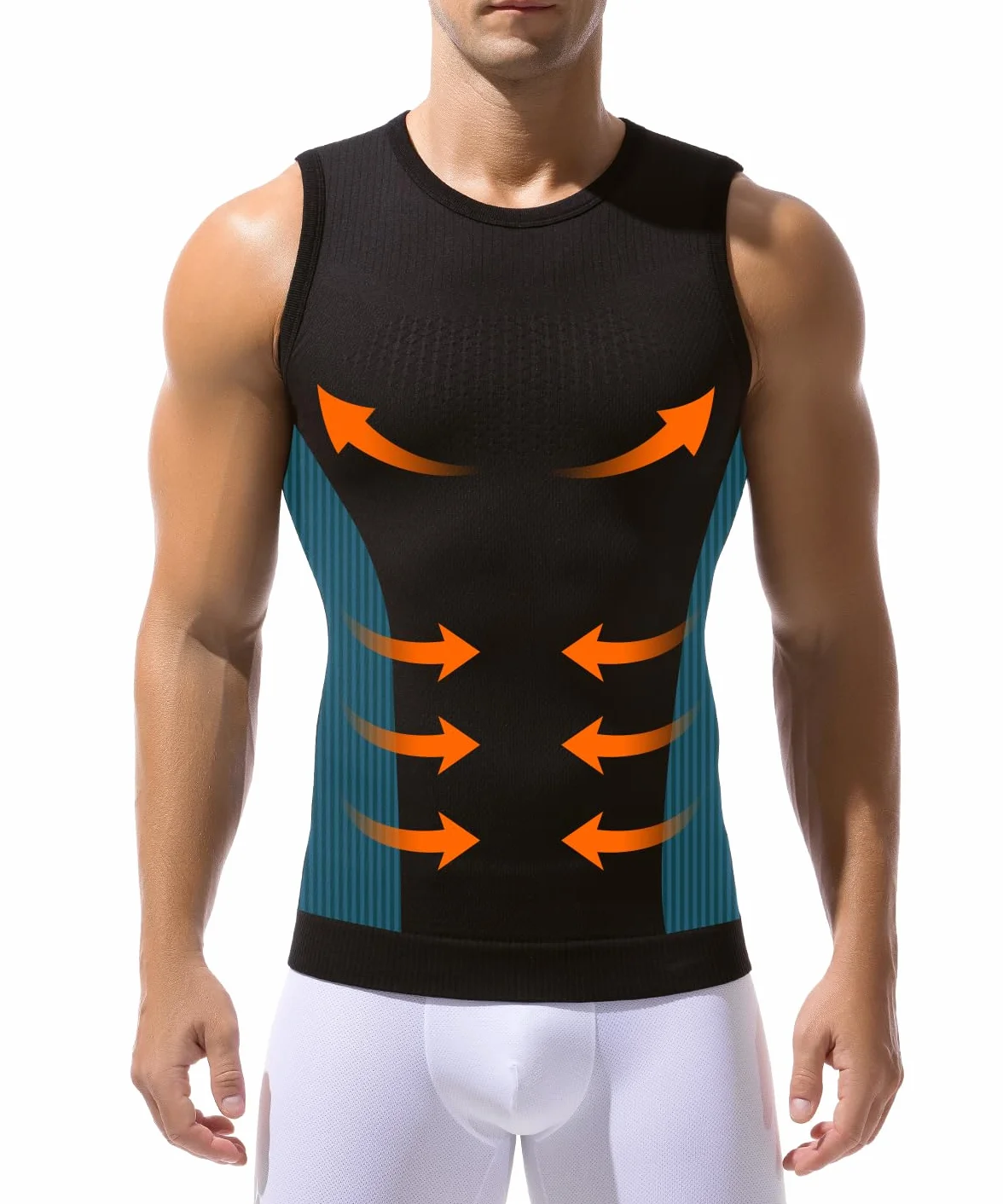 Casey Kevin Chaleco de Compresión Hombre Body Shaper Faja Cintura Reductora Deportivas
