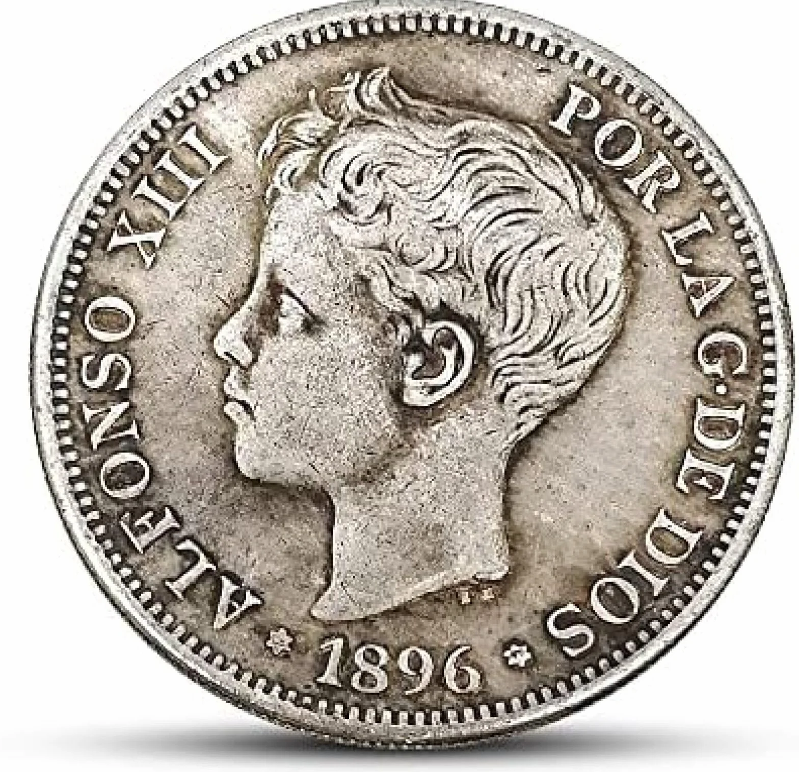18 Juego Completo De Monedas De Plata Españolas De 5 Pesos 1869-1899 Retrato Grabado Monedas Extranjeras Antiguas, 1869