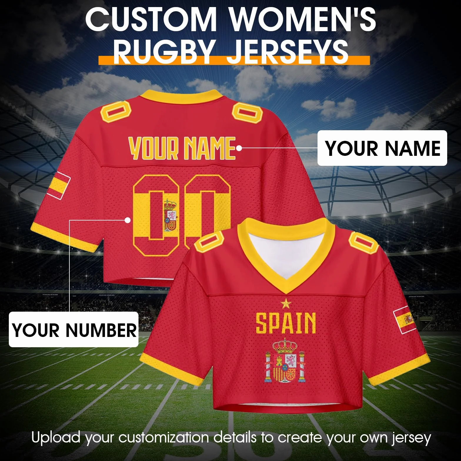 Camiseta de fútbol Personalizada para Mujer con Bandera, Malla Y2K, Top Corto Mundial 2026