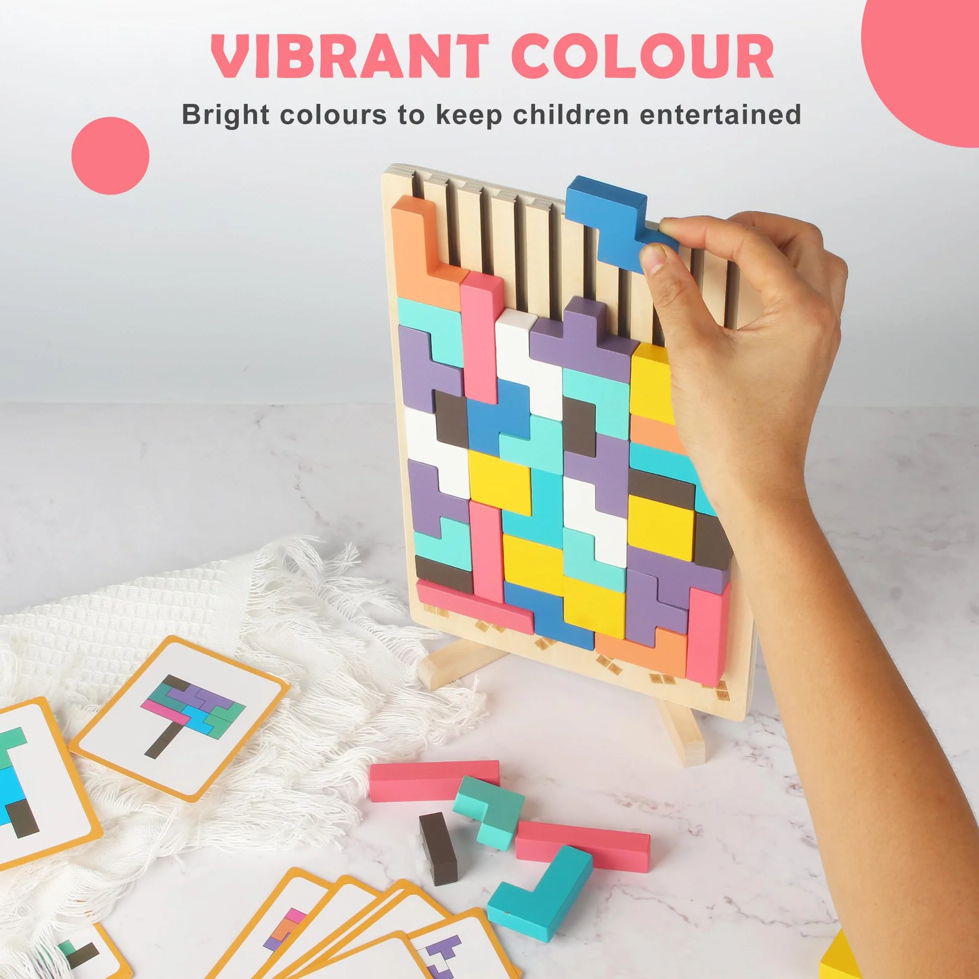Rompecabezas 3D de Madera Tetris, Rompecabezas niños, Juegos Montessori 3 4 5 6 Años, Juego Tetris Madera, Inteligencia Jigsaw, Cerebro Juguete, Regalos para Niños