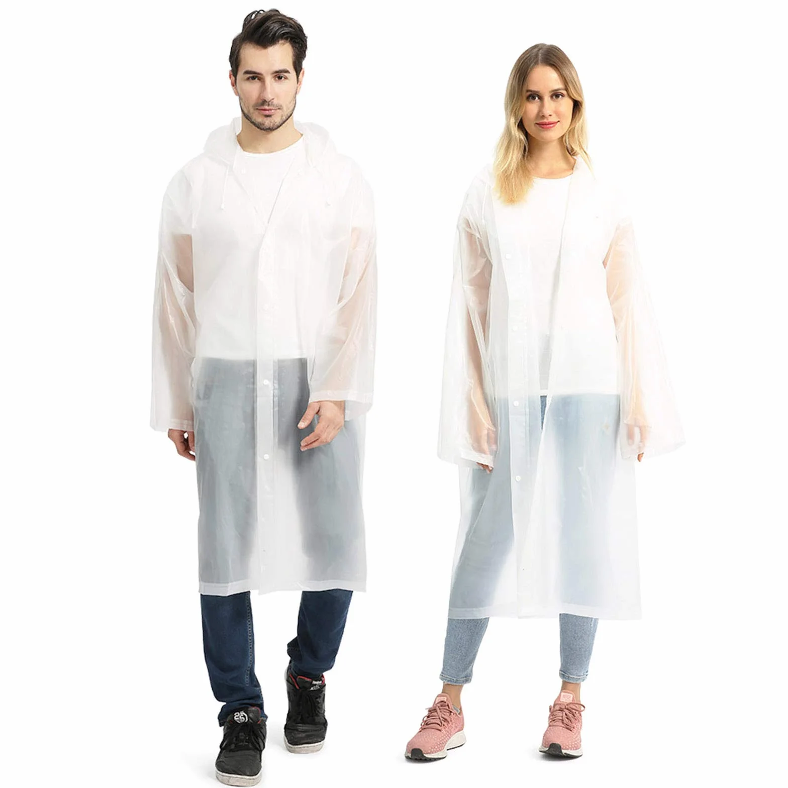 Opret Ponchos Impermeables Reutilizables Capa Lluvia con Capucha Paquete de 2