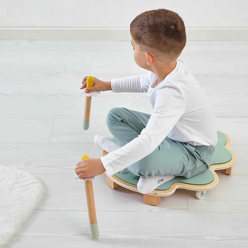 Janod - Hoja con Ruedas Sweet Cocoon - Monopatín de Madera FSC - Ejercita el Equilibrio - Juego de Habilidad Infantil a Partir de 4 Años, J04041