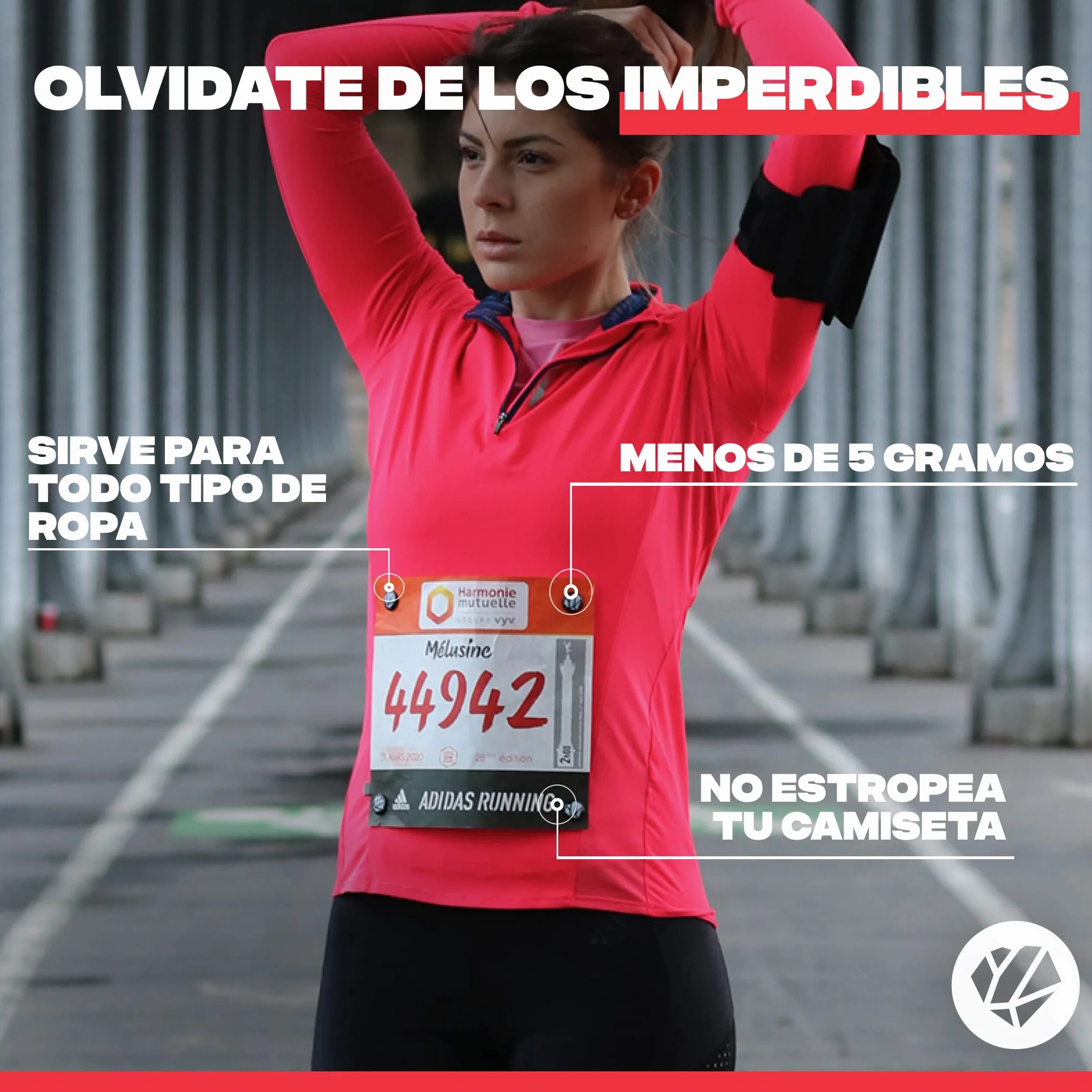 Shapeheart Portador Dorsal Magnético 4 Pares Imanes Running Trail Triatlón Hípica 20g Universal Todo Tejido