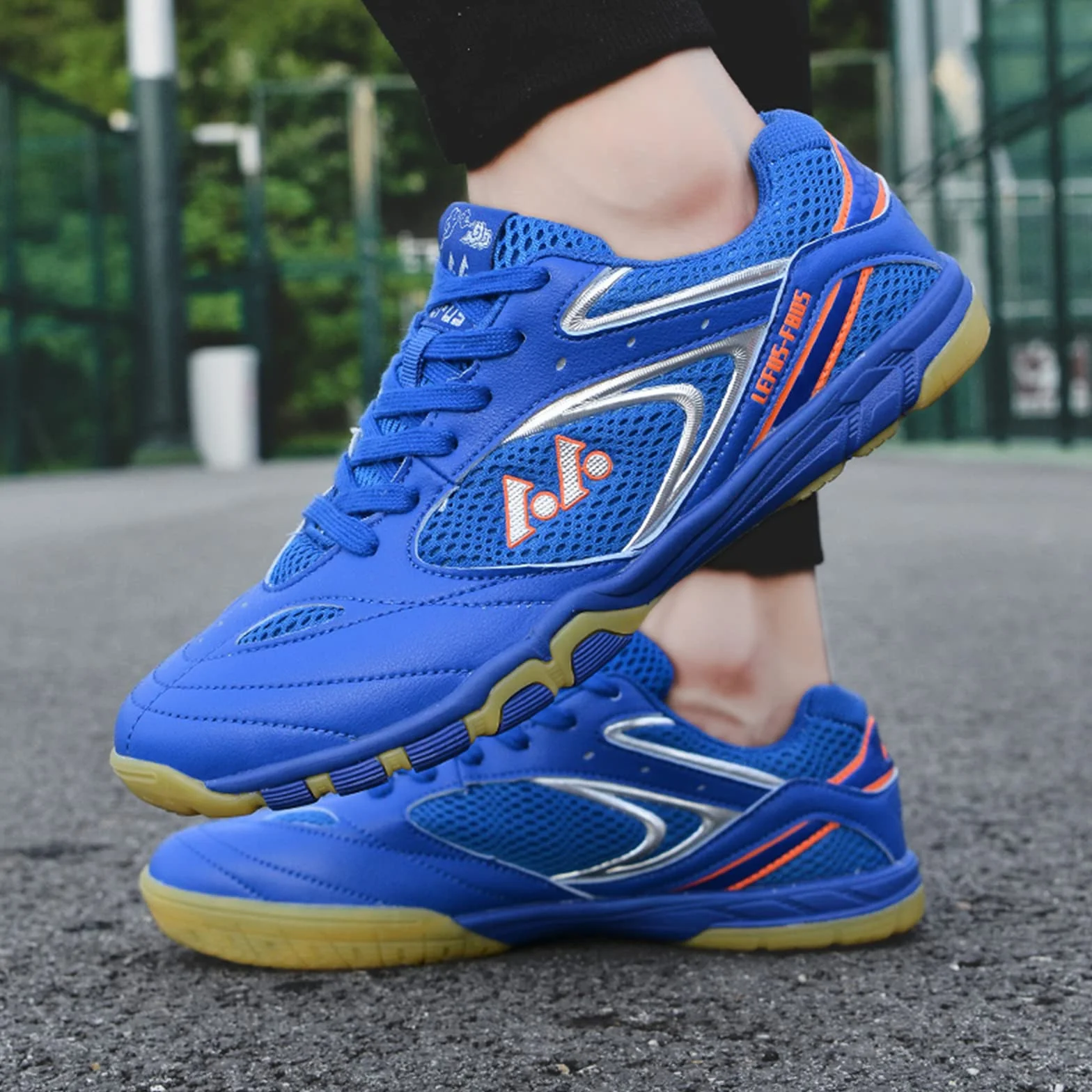Zapatos de Tenis de Mesa para Hombres y Mujeres Ligeros Transpirables Azul 45 EU