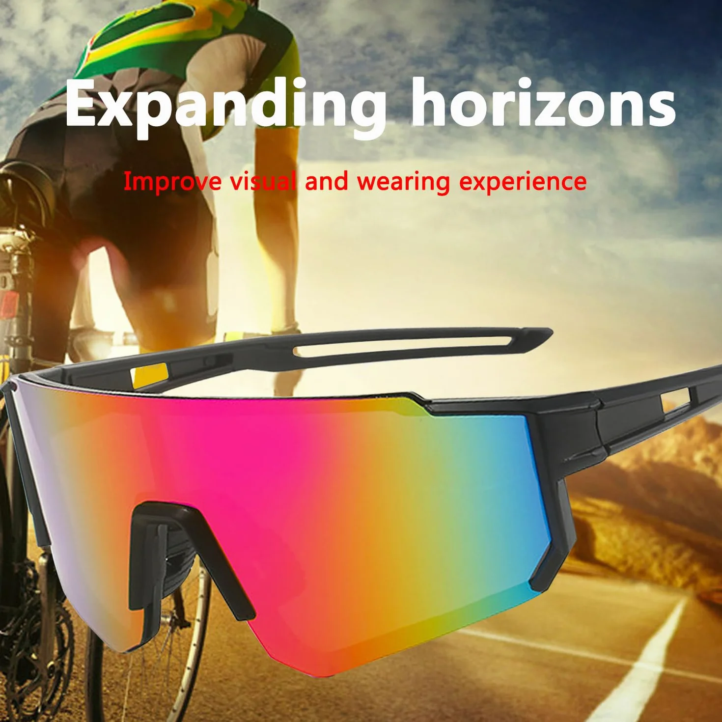 Gafas de Sol Deportivas Polarizadas UV400 para Hombre Mujer Carreras Ciclismo Esquí