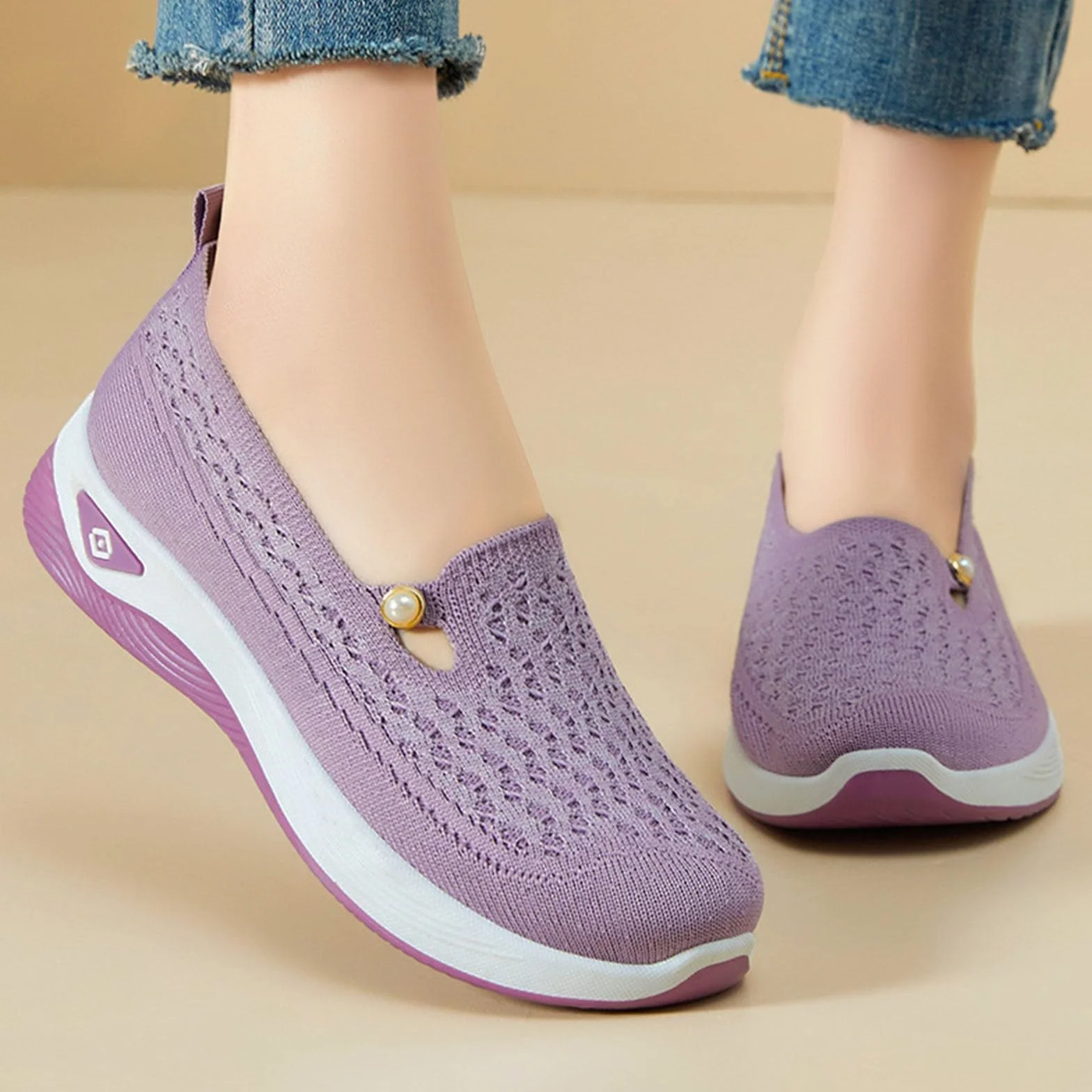 Generisch Zapatos Mujer Ancho K Mocasines - Zapatos para Correr Pie Ancho Orthopédico Ligero Transpirable