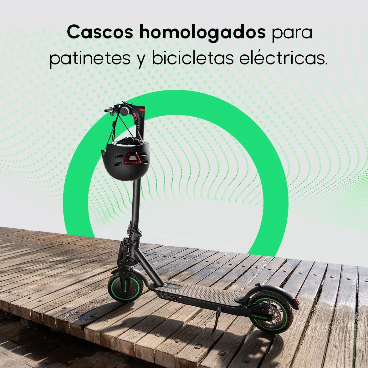 YOUIN Casco LED Frontal y Trasero Negro Talla L