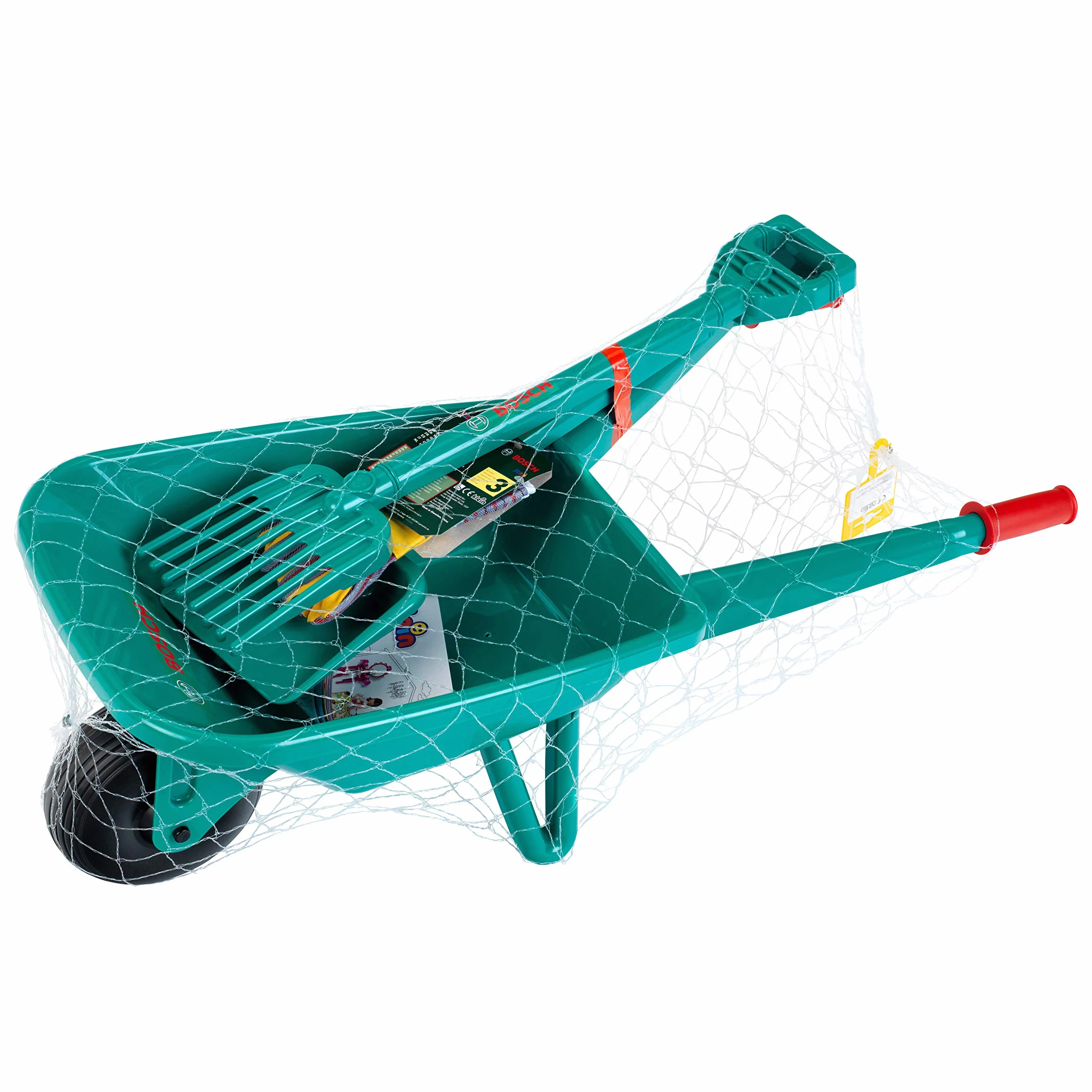 Theo Klein 2752 Set de jardinería con Carretilla Bosch I con Pala, rastrillo y Guantes de Trabajo I Anti-UV I Juguete para niños a Partir de 3 años