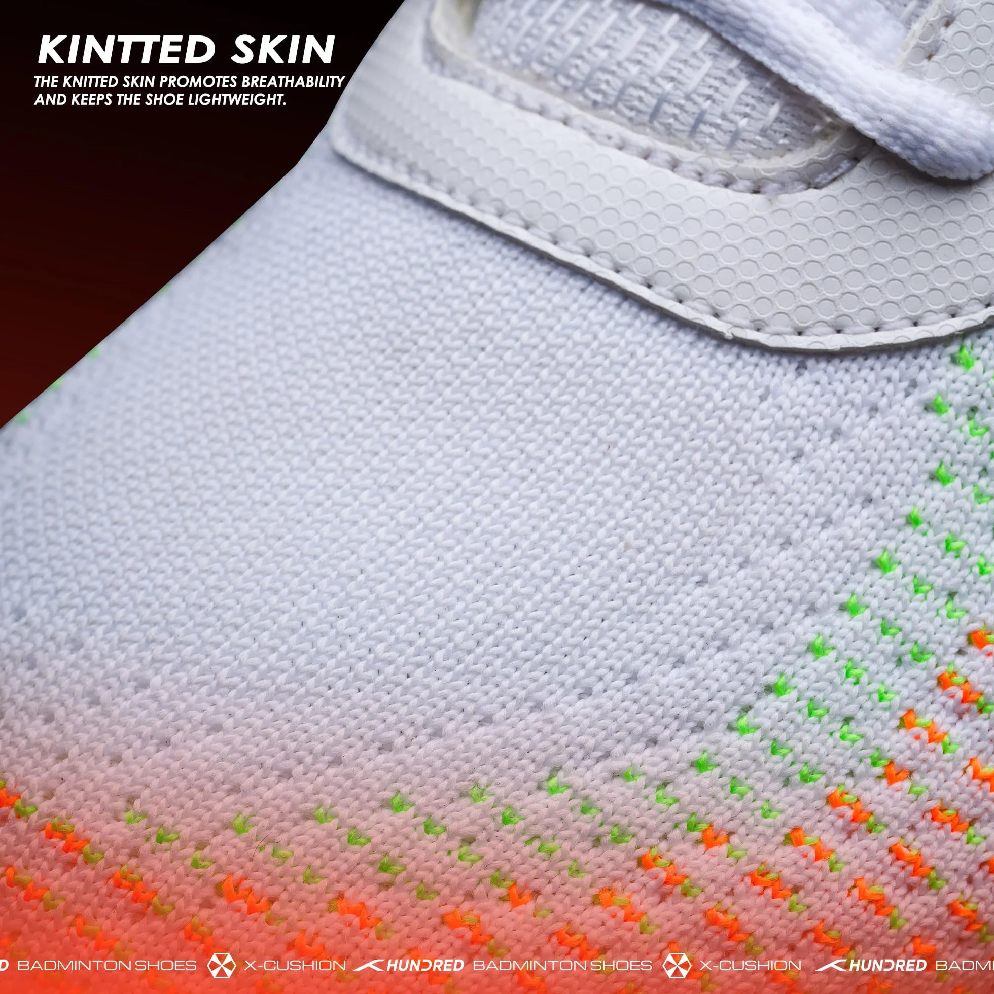 HUNDRED Blade Lite Non Marking Badminton Shoes Unisex Knitted Upper Rubber Sole