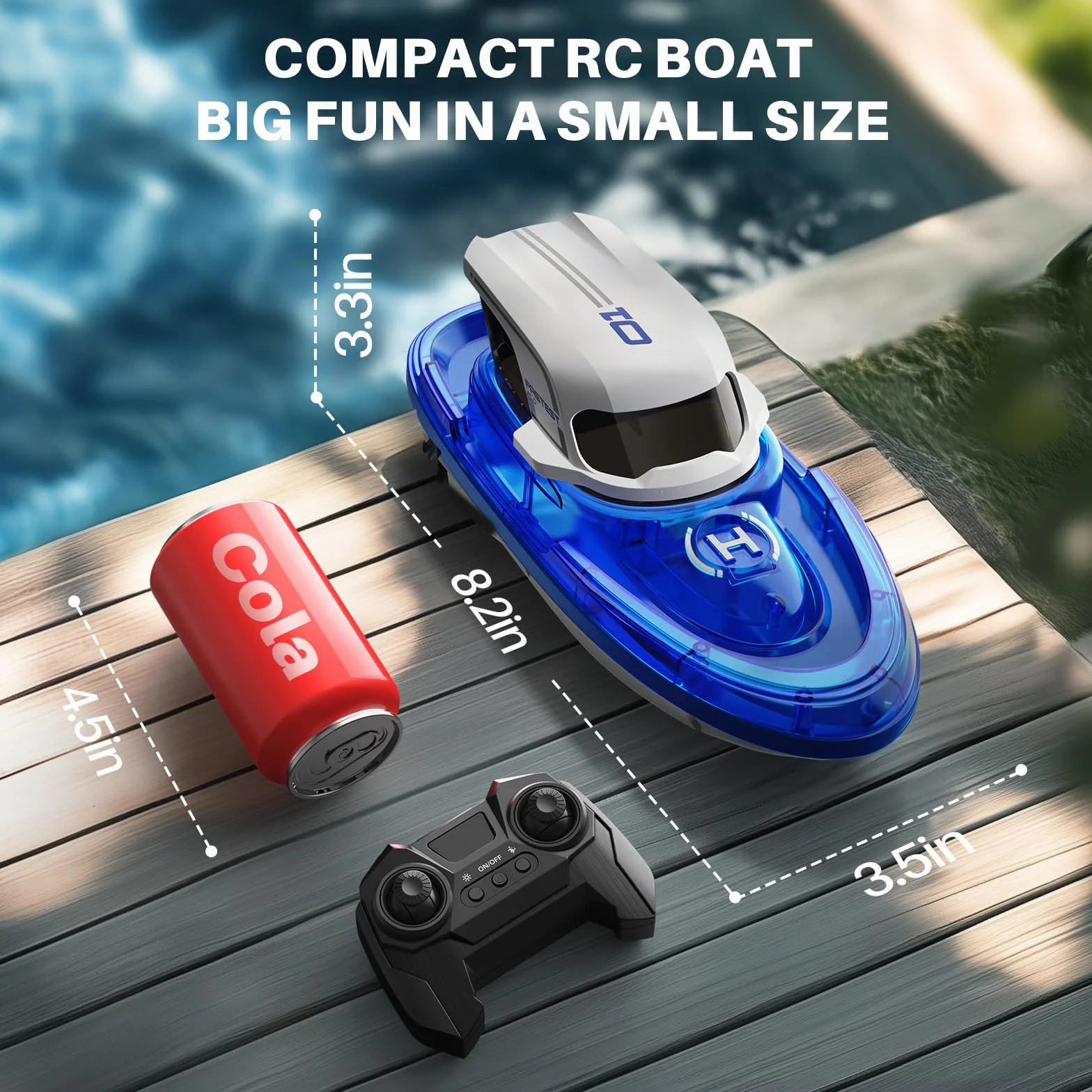 SYMA Juego de 2 botes teledirigidos para niños de 8 a 12 años, barcos de carreras RC con LED y spray de agua, 20 min por barco, 40 min en total, juguete para piscina y lago, regalo para niños y niñas