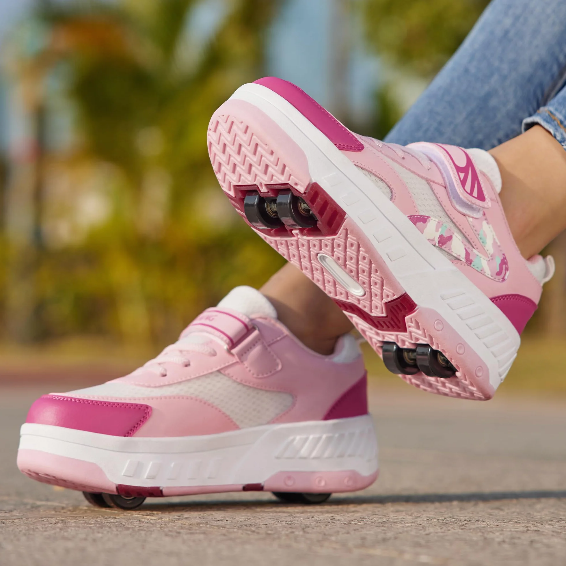 Patines de Ruedas 2 en 1 Zapatos con Ruedas para niños y niñas Zapatillas de Skate