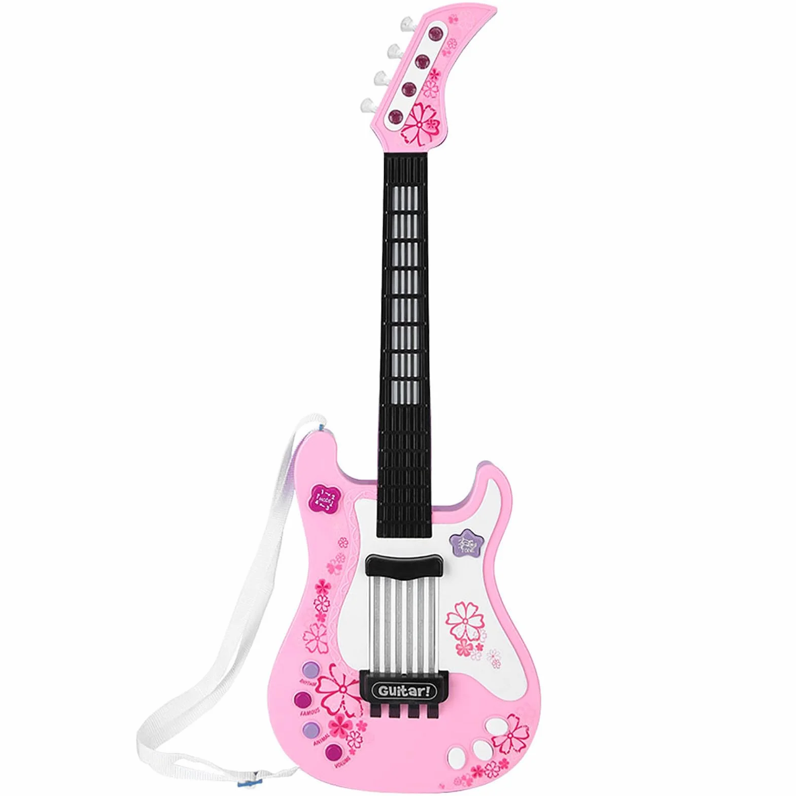 Guitarra para Niños Pequeños, Juguete de Mini Guitarra para Niños, de de para de Multifuncional para Juguete de bajo con Correa, de Instrumento Musical Portátil (PINK)