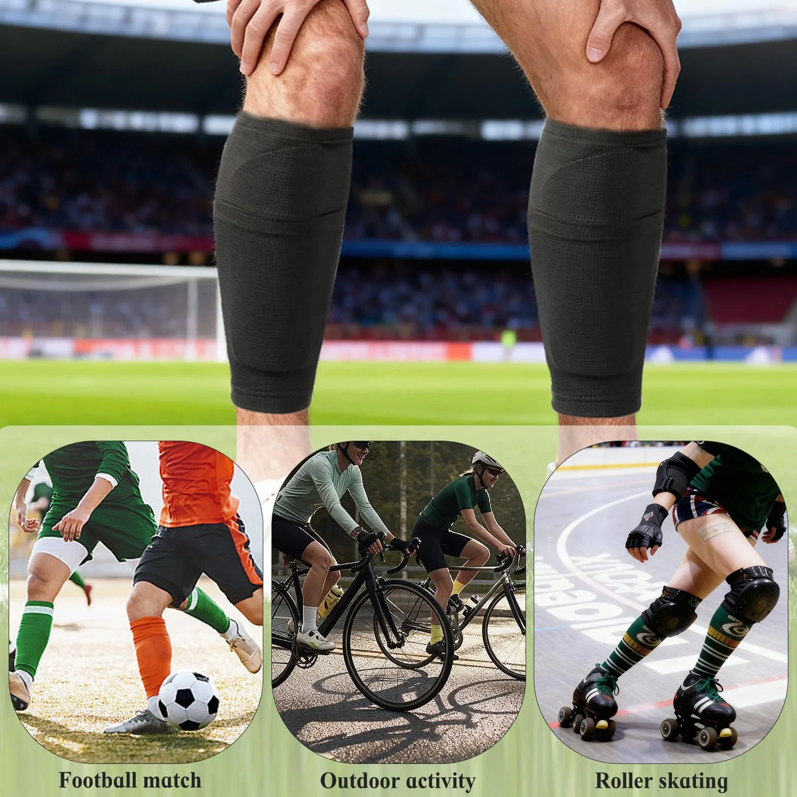 Zorplex Espinilleras de Fútbol con Calcetines Incorporados para Niños y Adultos
