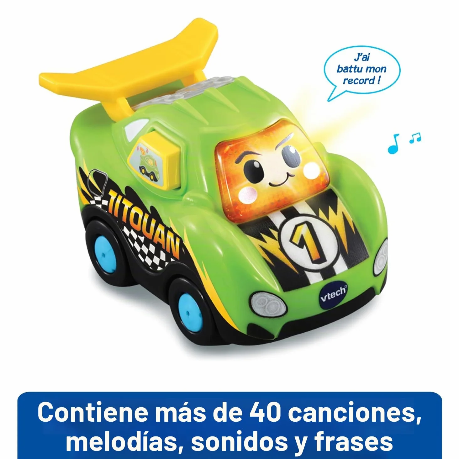 VTech Tut Tut Bolides, Mega Circuito Espirales 2 en 1 con Coche Titouan Loco del Volante, Circuito de Coches Infantiles, 5 Zonas Mágicas, Regalo para Niños y Niñas de 1 año a 5 años - Contenido en