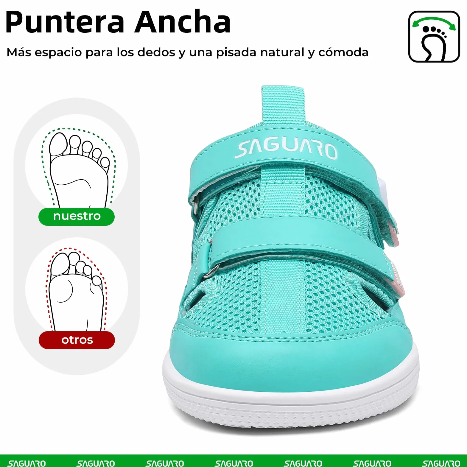 SAGUARO Sandalias Barefoot Niños Puntera Cerrada Zapatillas Verano Ligeras Transpirables 25-36 EU