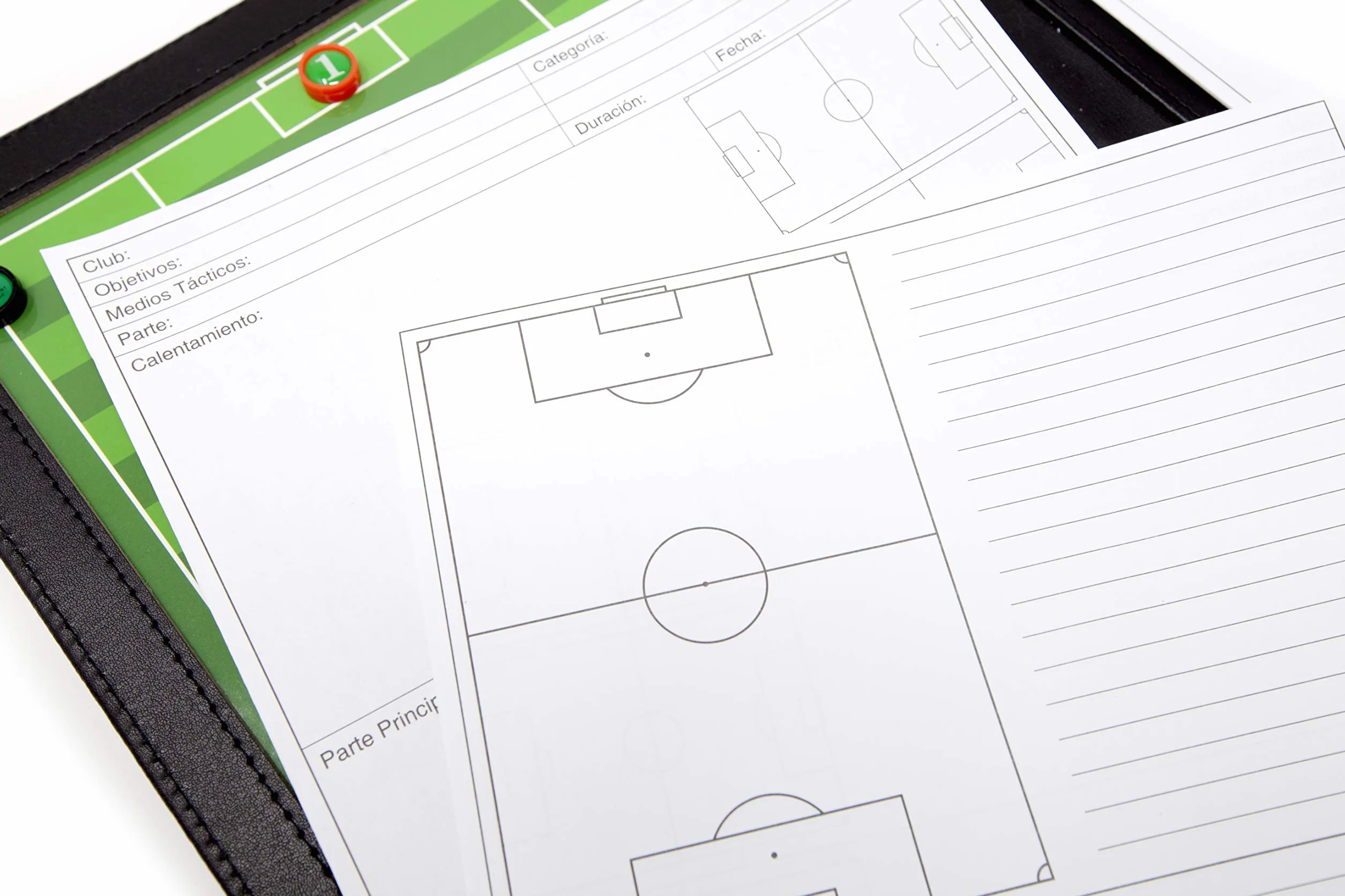 Carpeta Táctica Plegable para Entrenadores de Fútbol con Bolsillo