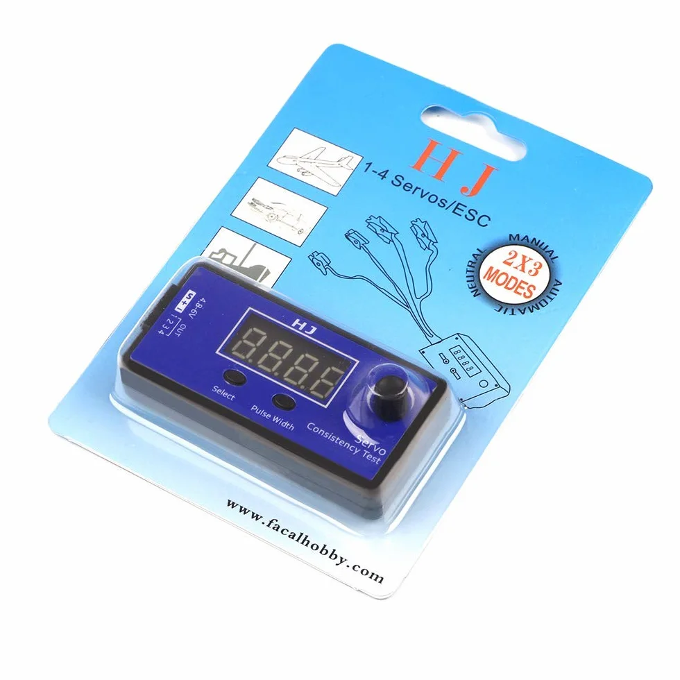 DollaTek Digital Servo Tester, Controlador de Velocidad del comprobador de consistencia ESC para RC Helicóptero Avión Coche Motor Acelerador Pantalla