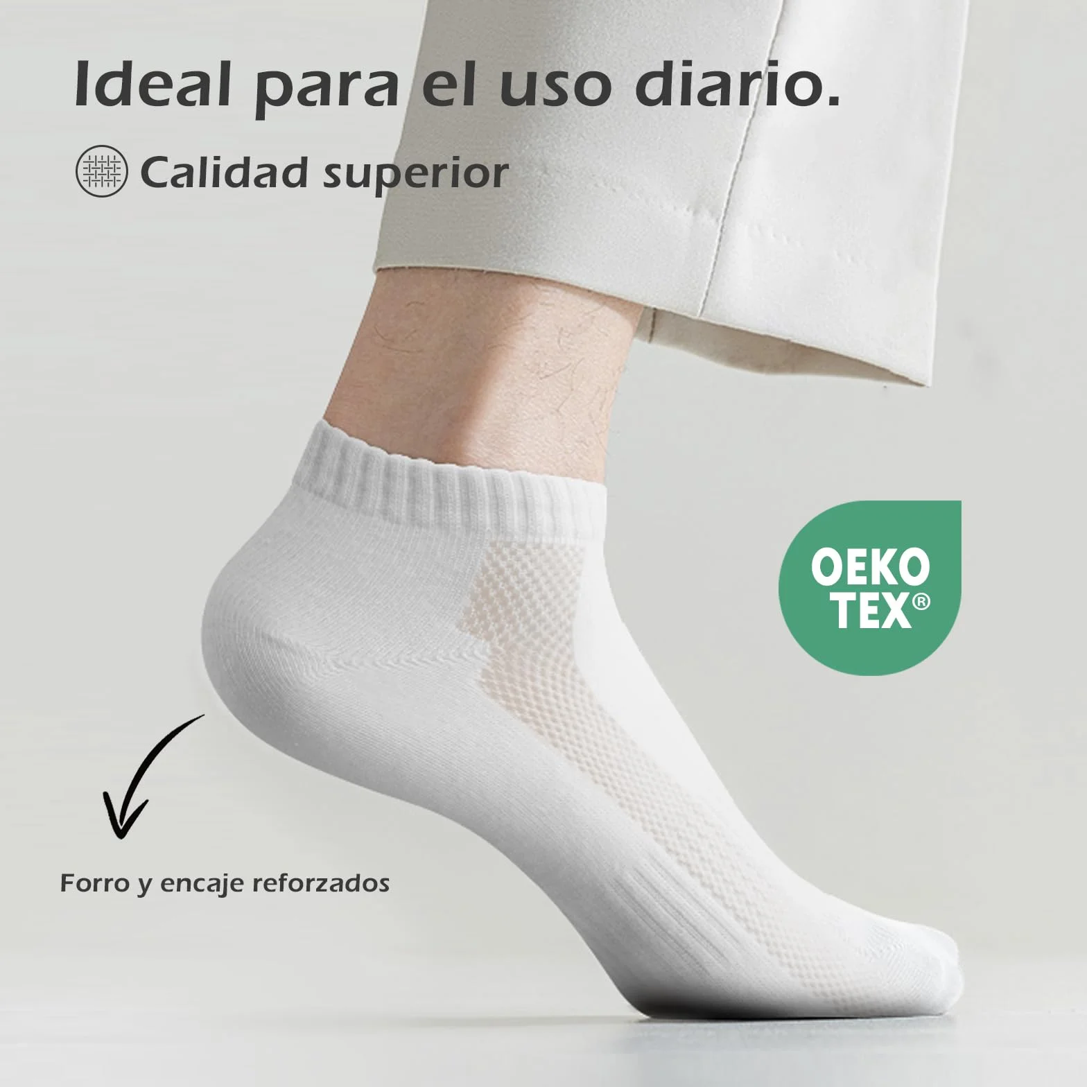 Calcetines Cortos para Hombre y Mujer QINCAO 6/10 Pares Algodón Transpirable Deportivos