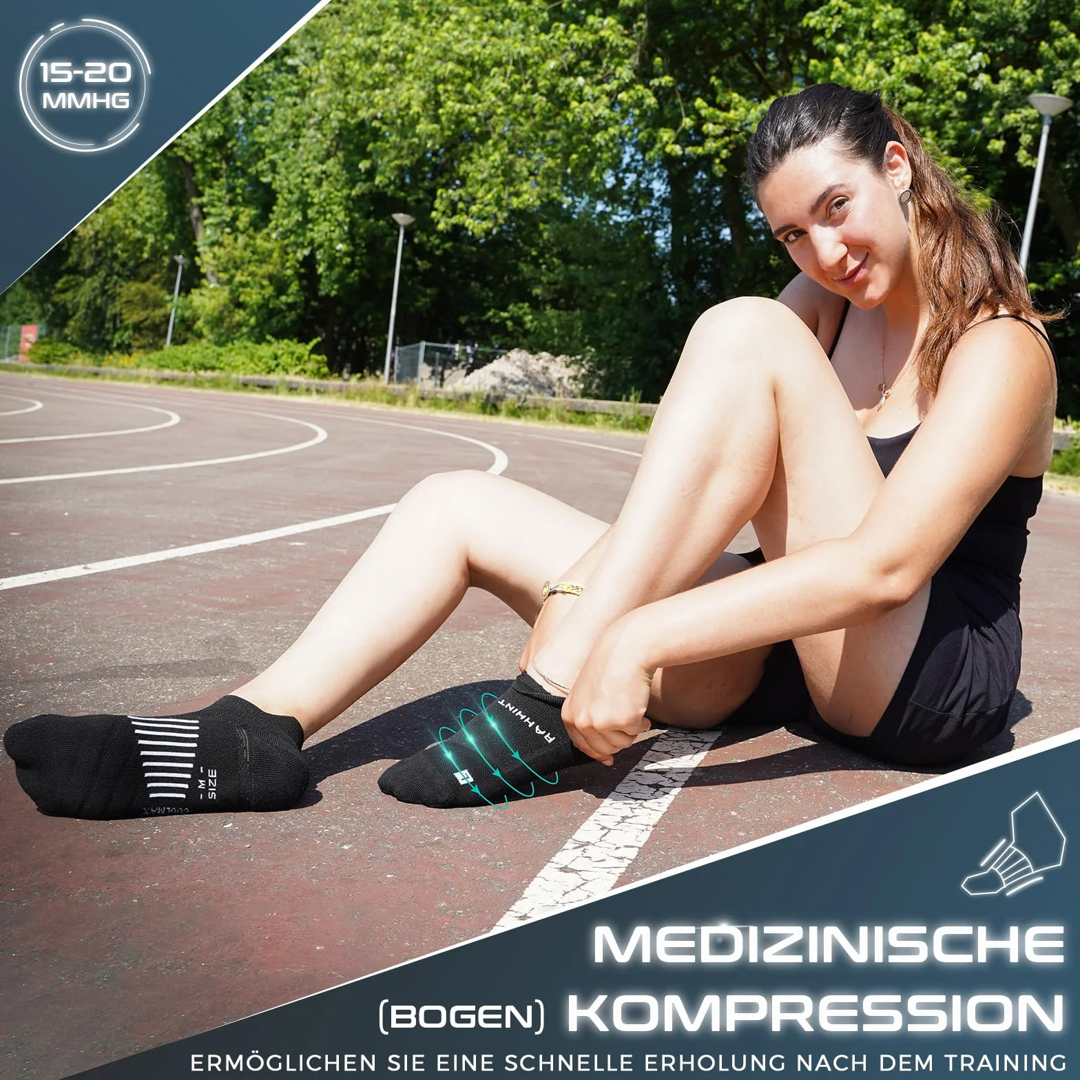 Calcetines Tobilleros Compresión Coolmax Antiampollas Running Hombre 3 Pares