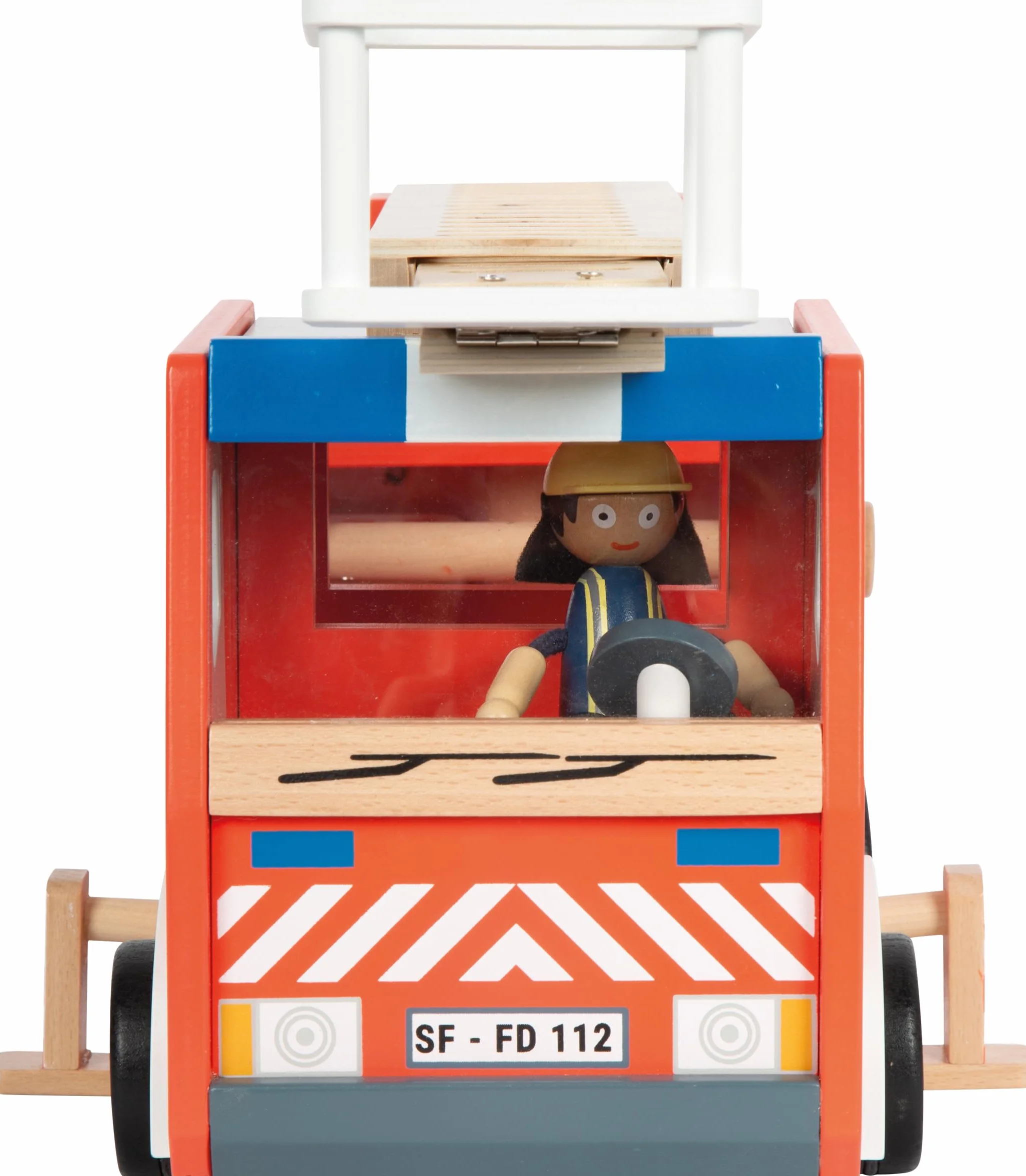 small foot Coche de Bomberos, Madera, con Escalera giratoria, Manguera, Acc. Juego Bomberos, a Partir 3 años, 12657
