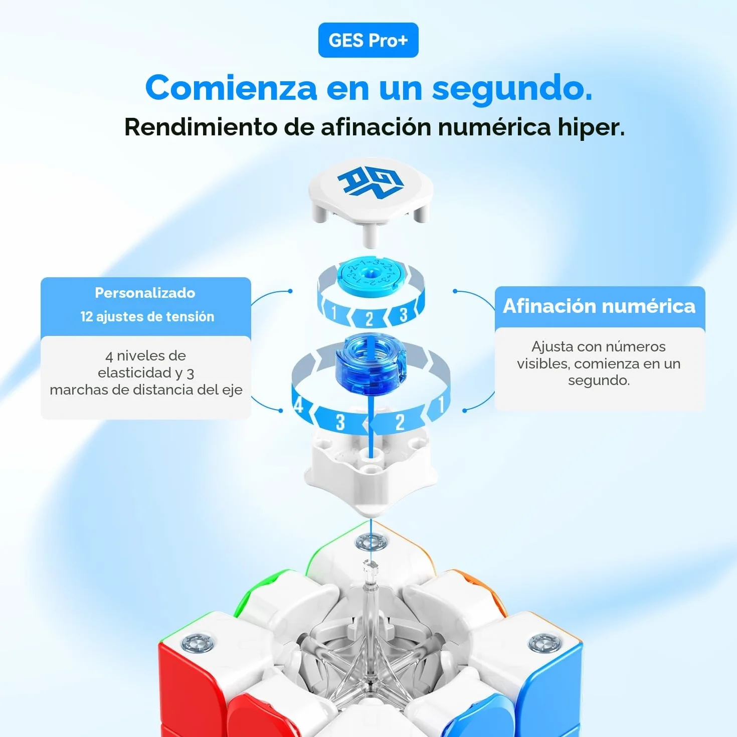 GAN 356ME Magnético Speed Cube de Edición Mejorada,Cubo Mágico 3x3 con 48 Imanes/GES Pro+/4 Niveles de Elasticidad,Profesional Original Iman-tado Cubo de Velocidad (Sin Pegatinas)