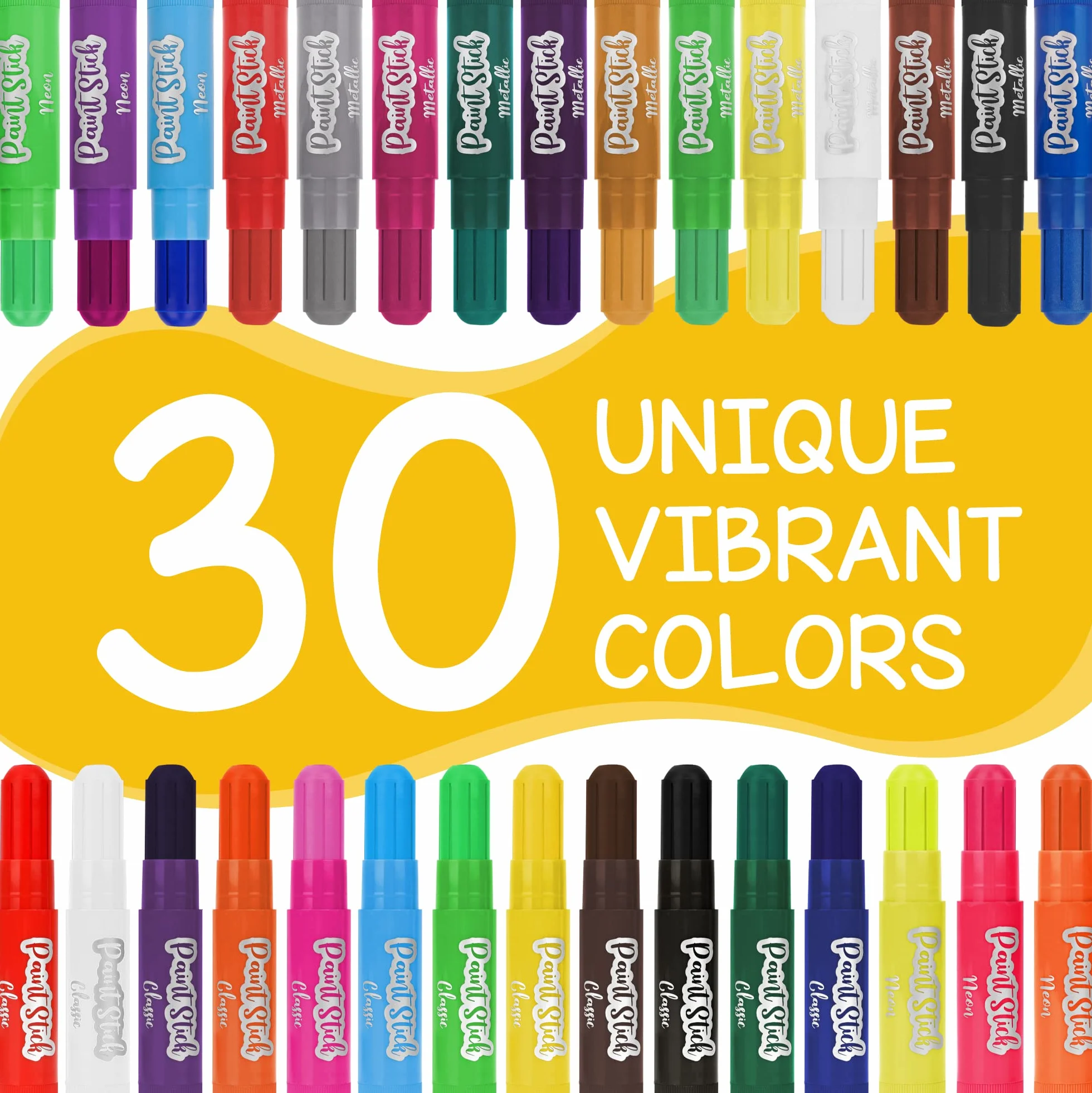 Estuche 30 Barras de Tempera Solida de Colores para Niños - Kit Pintura Niños y Bebes - Kit de Arte Infantil - Sticks de Pinturas Niños para Papel, Cristal, Cartón...